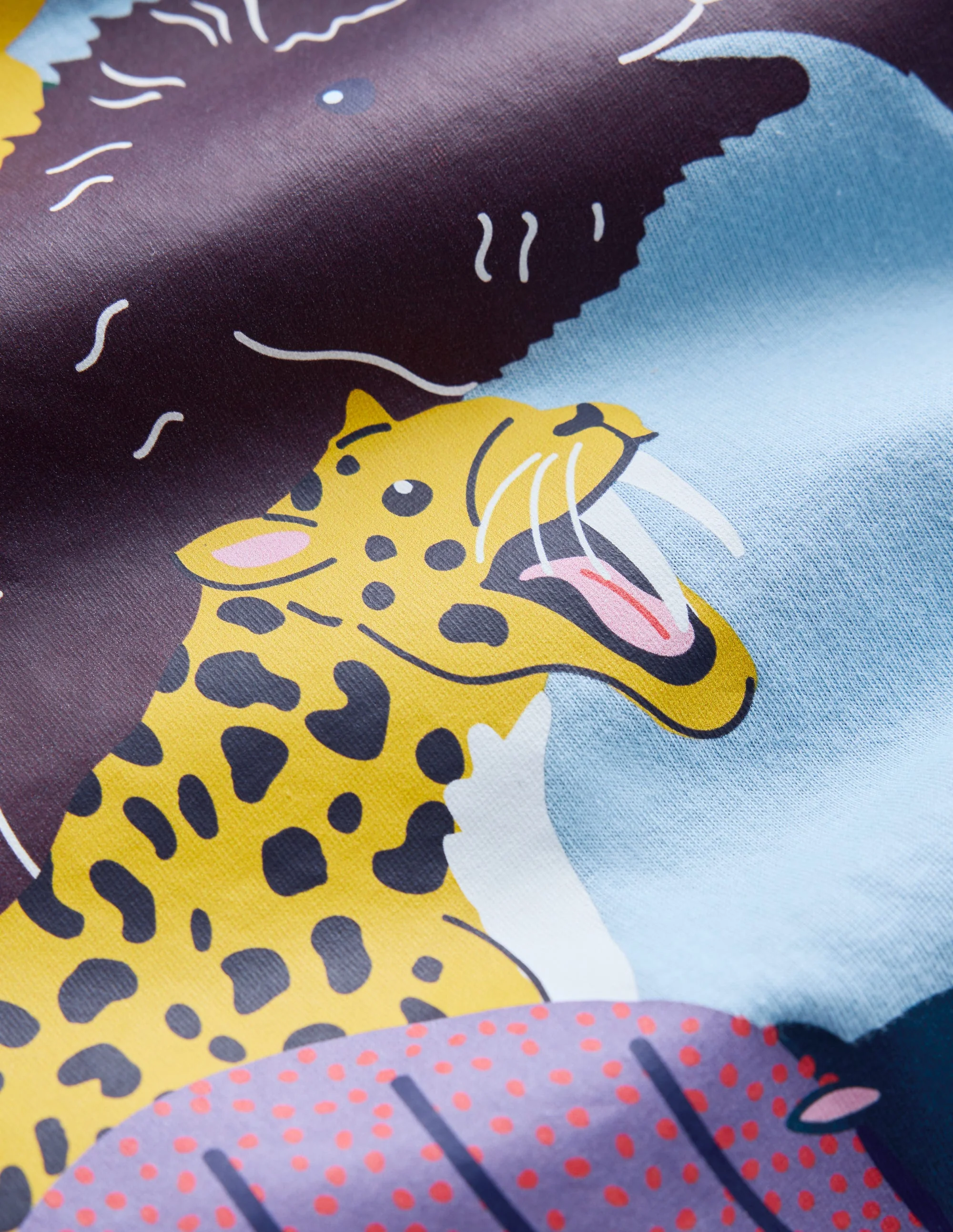 Long Sleeve Printed T-shirt-Glacier Blue Prehistoric - Image 3