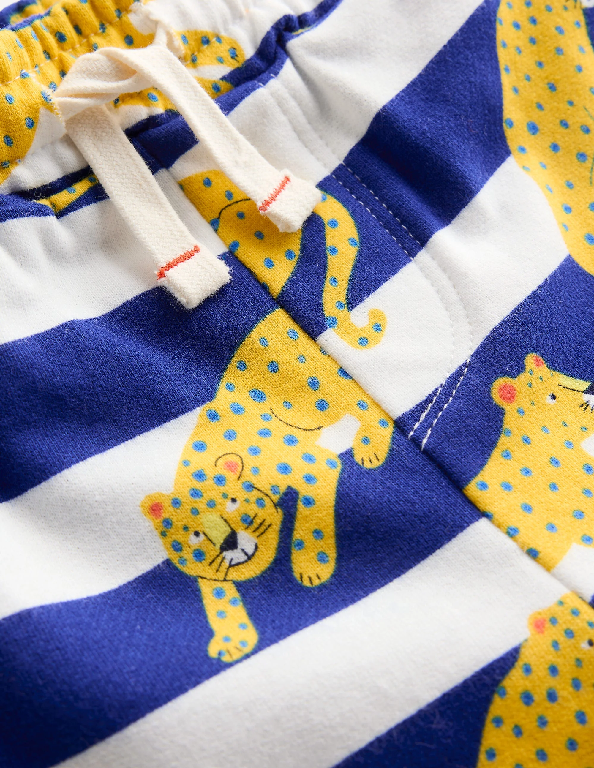 Printed Shorts-Bright Blue Leopard Stripe - Image 3