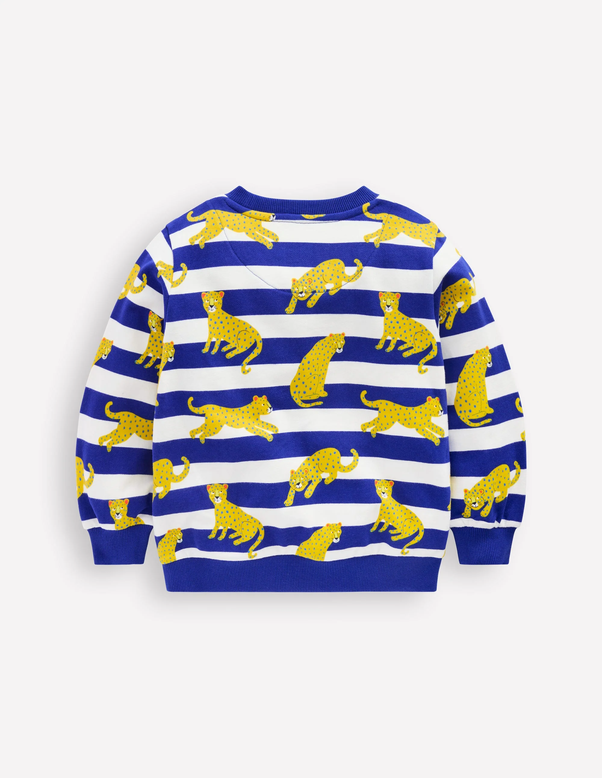 Printed Sweatshirt-Bright Blue Leopard Stripe - Image 2