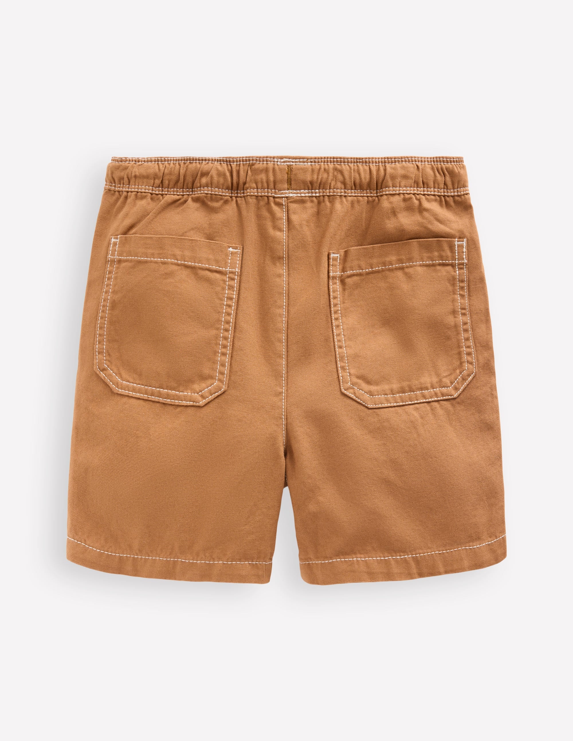 Pull-On Cotton Shorts-Butterscotch Brown - Image 2