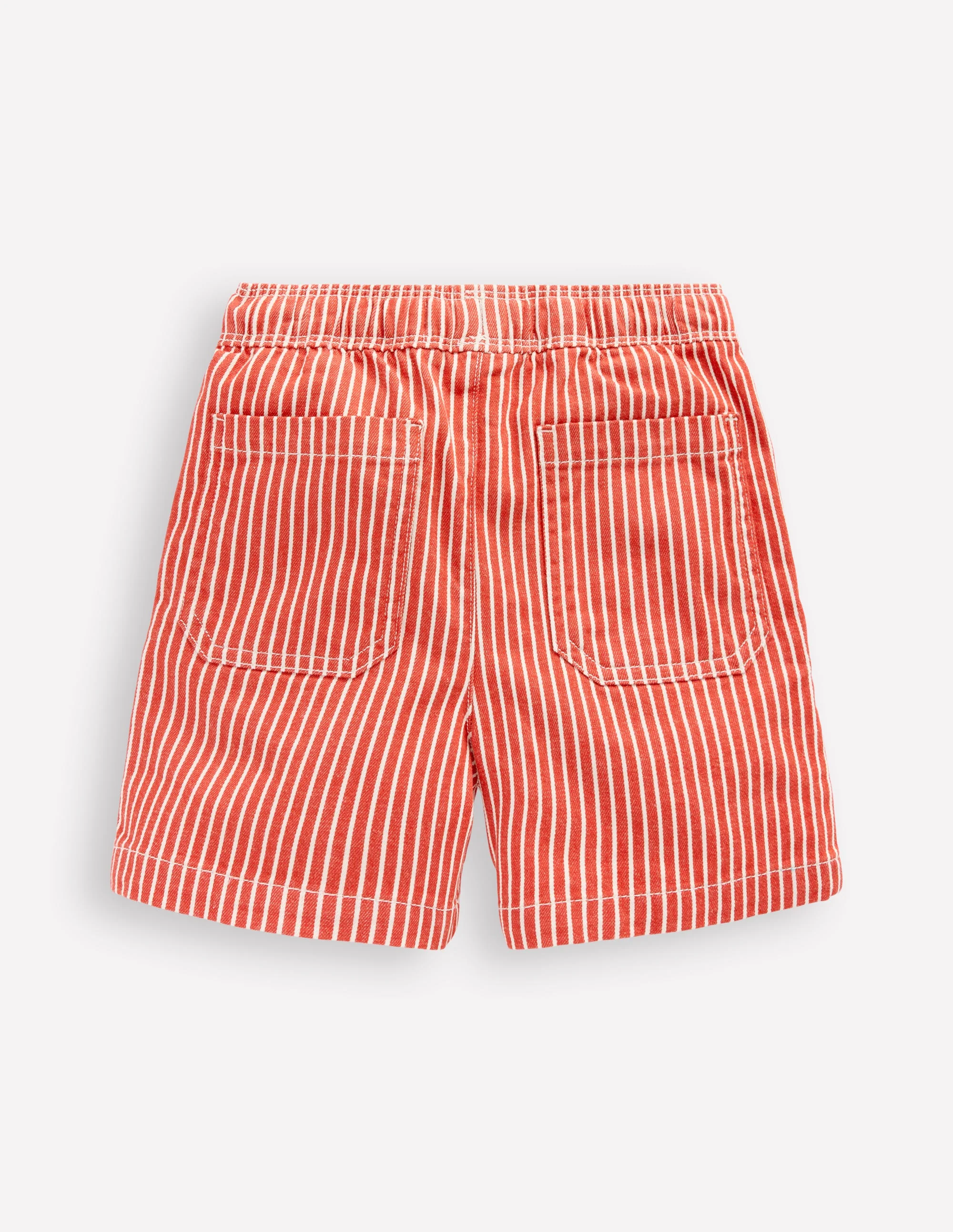 Pull-On Cotton Shorts-Red Ticking - Image 2