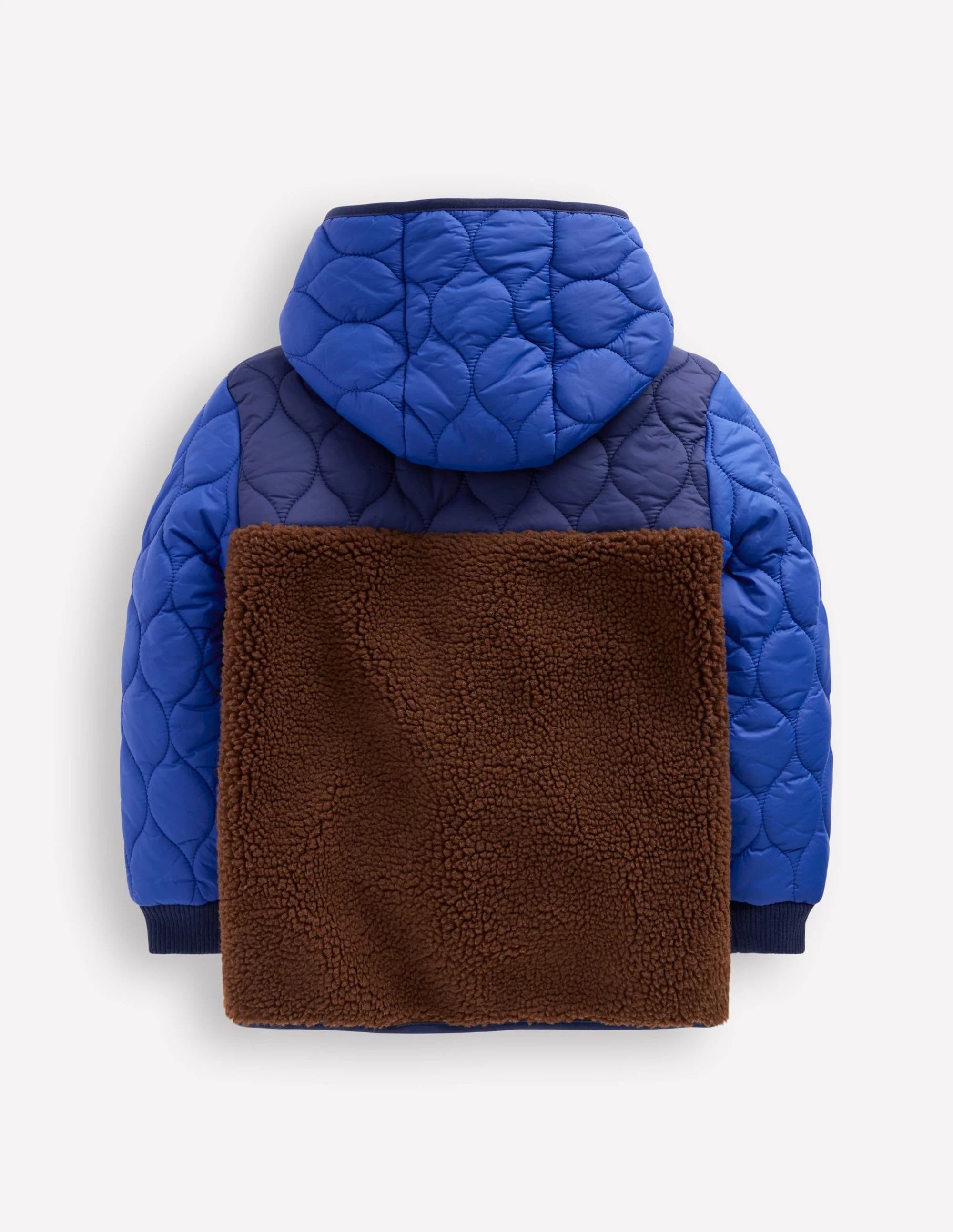 Quilted Borg Jacket-Dark Colourblock - Image 2