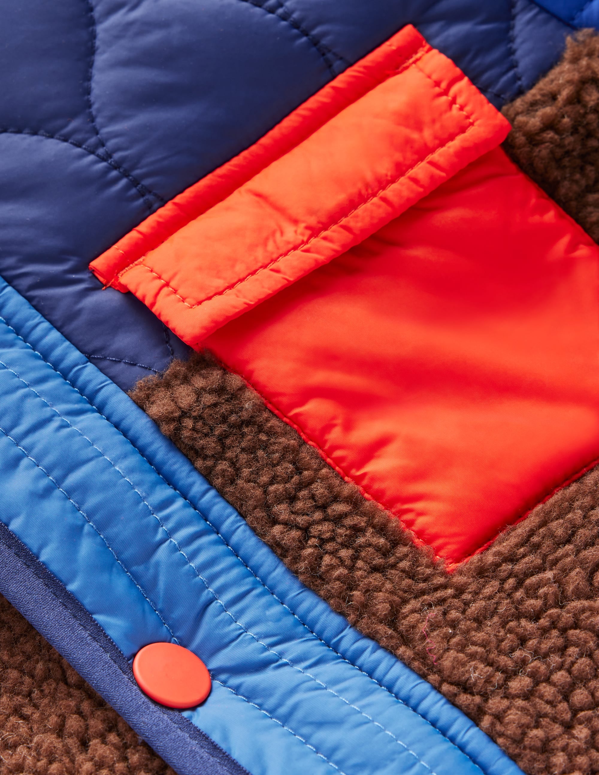 Quilted Borg Jacket-Dark Colourblock - Image 3