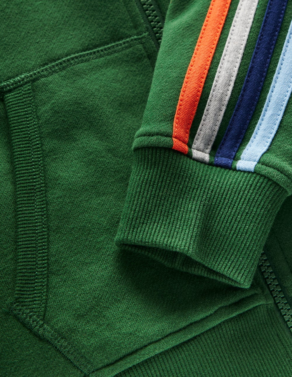 Rainbow Zip-up Hoodie-Pine Green - Image 3