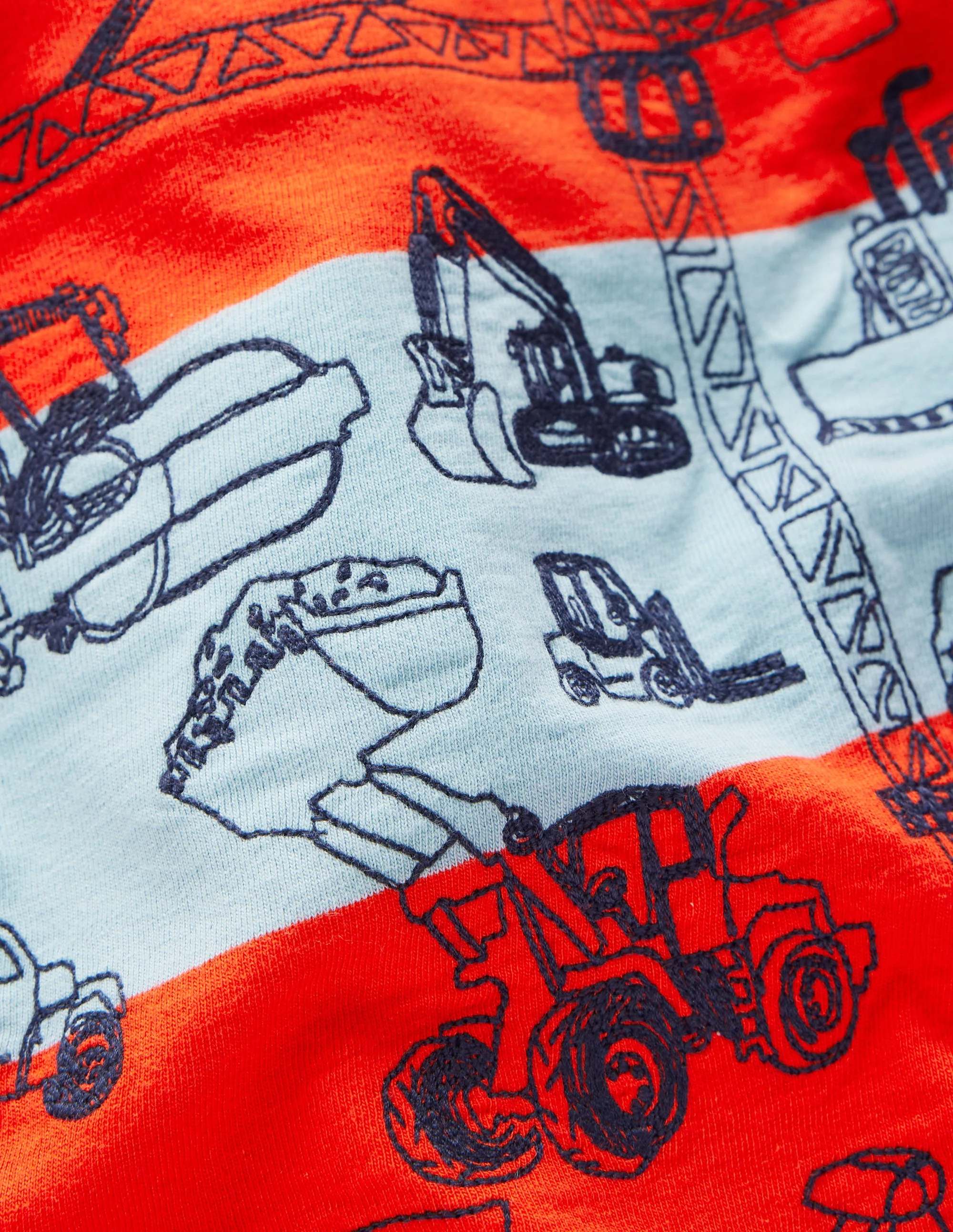 Relaxed Embroidered T-shirt-Construction Vehicles - Image 3