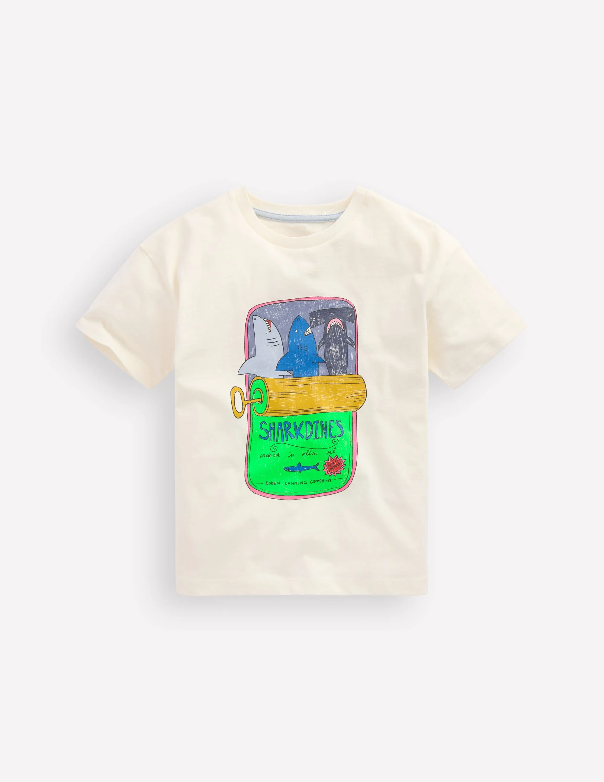Relaxed Graphic T-shirt B3156-Parchament Sardine Can - Image 2