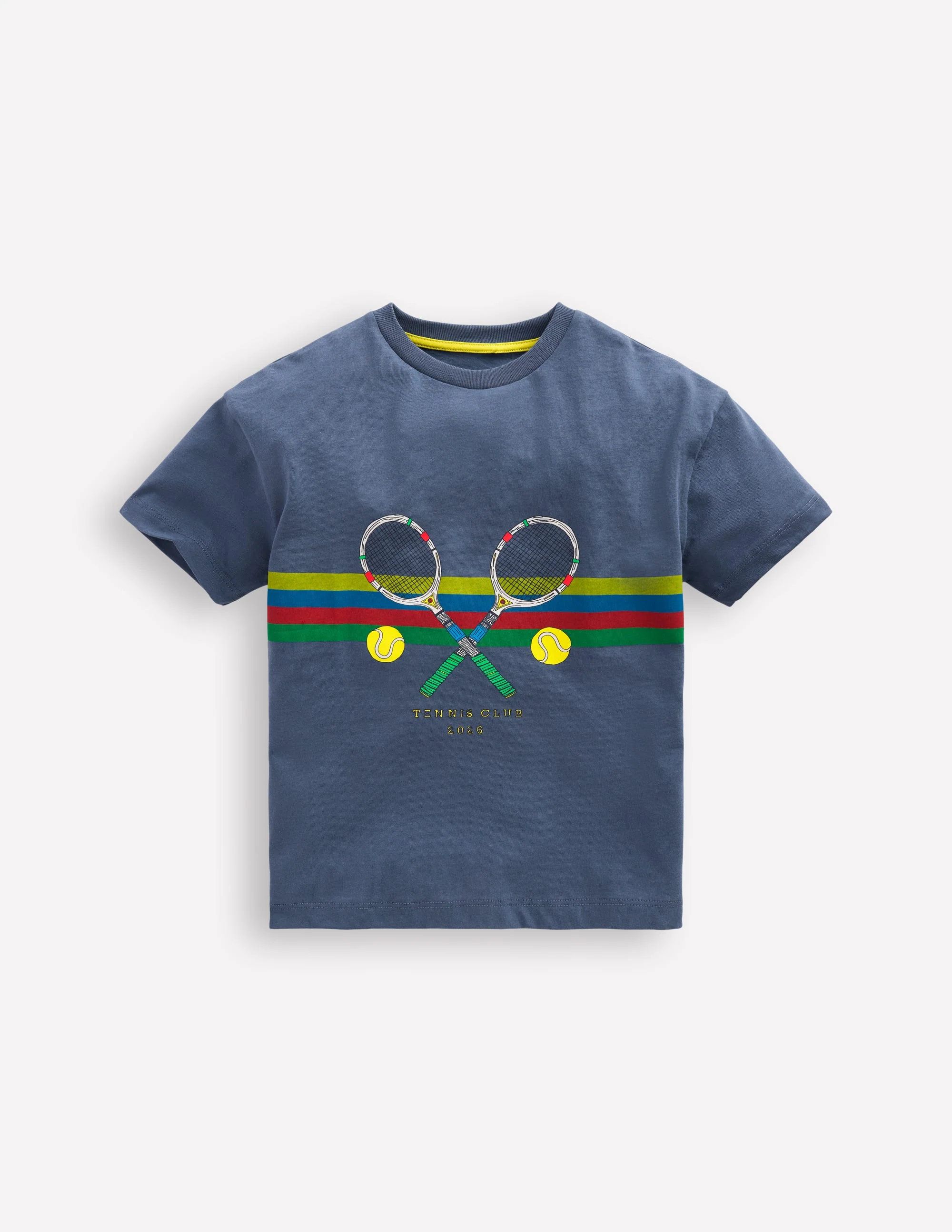 Relaxed Sport Graphic T-shirt-Robot Blue Tennis