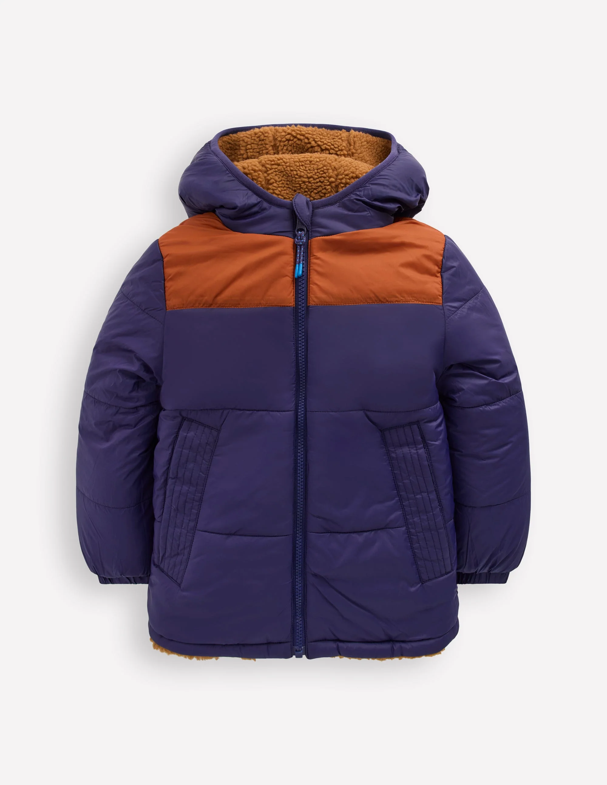 Reversible Cosy Borg Jacket-Brown Borg