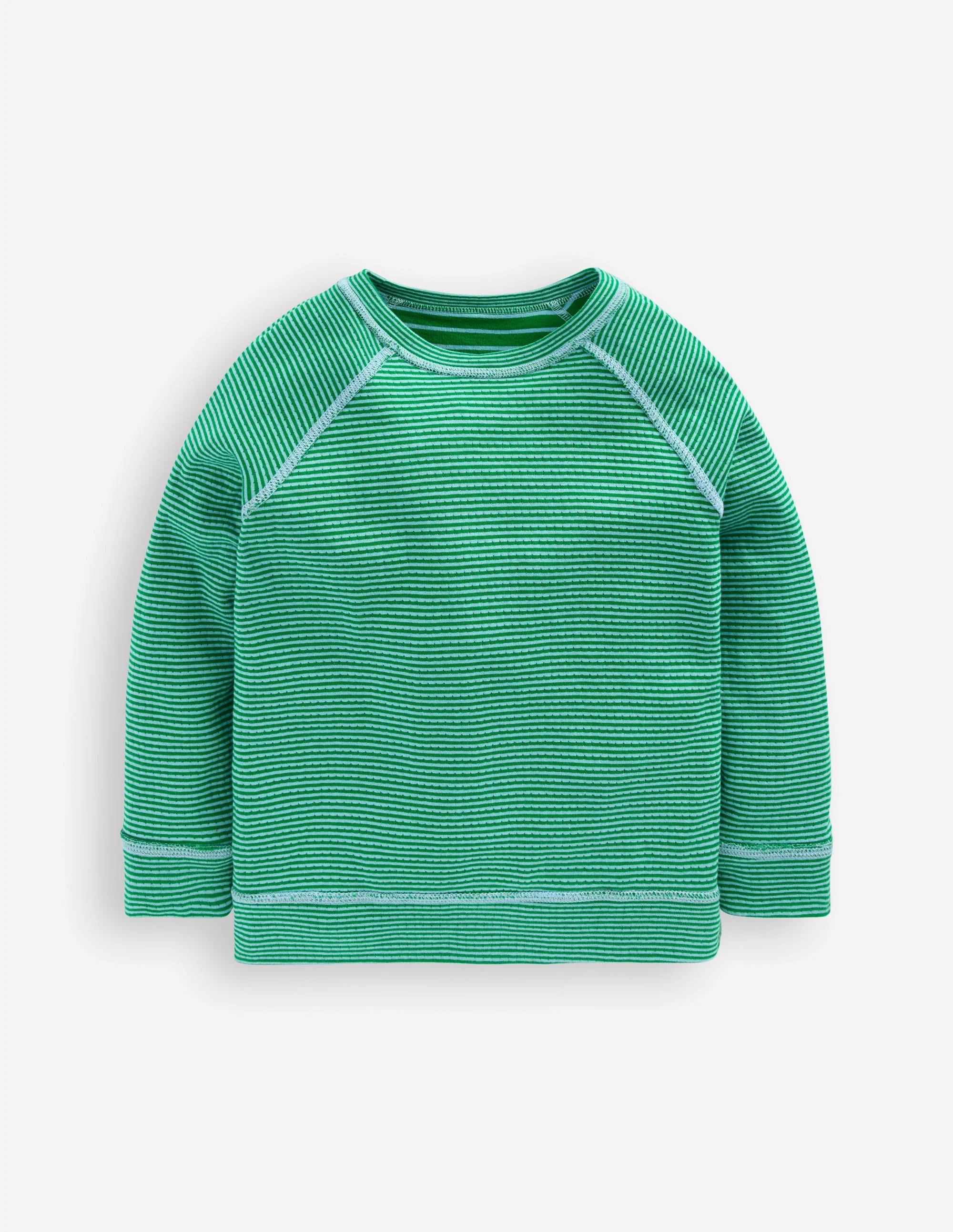 Reversible Long Sleeve T-Shirt-GREEN TAMBOURINE / BLUE - Image 4