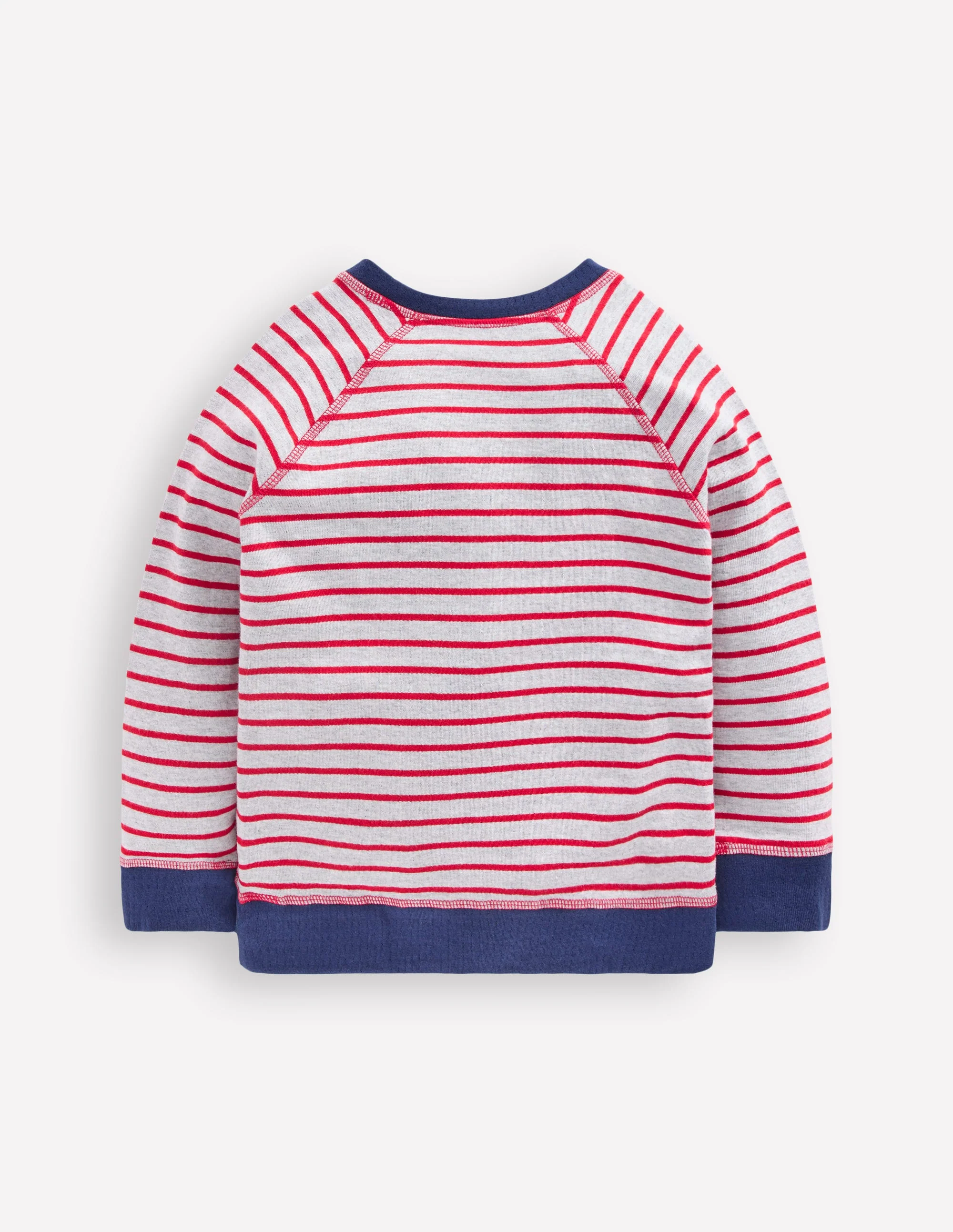 Reversible Long Sleeve T-Shirt-Mars Red/ Medieval Blue - Image 3