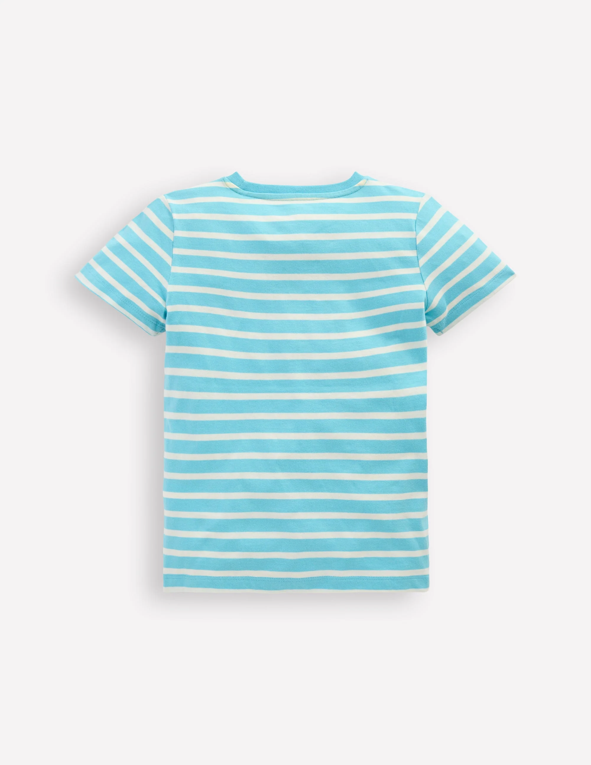 Short Sleeve Appliqué T-shirt-Caribbean Blue Rays - Image 2