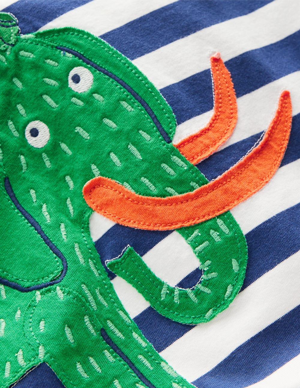 Short Sleeve Appliqué T-shirt-Prehistoric Animals Applique - Image 3
