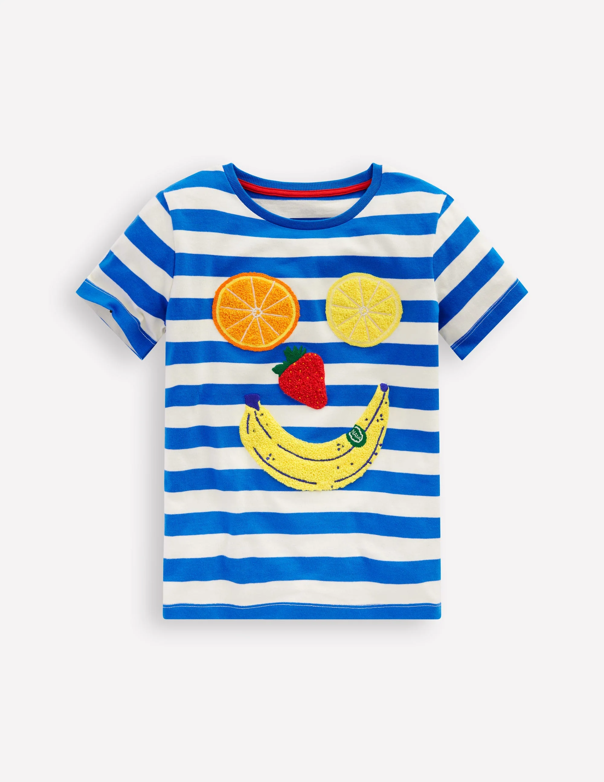 Short Sleeve Bouclé T-shirt-Gallery Blue/ Ivory Fruit Face - Image 4