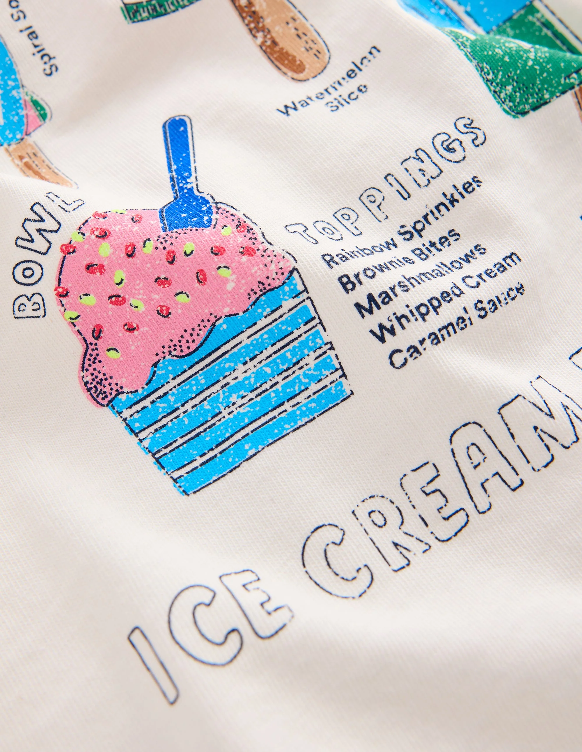 Short Sleeve Graphic T-shirt-Ivory Ice Creams - Image 3