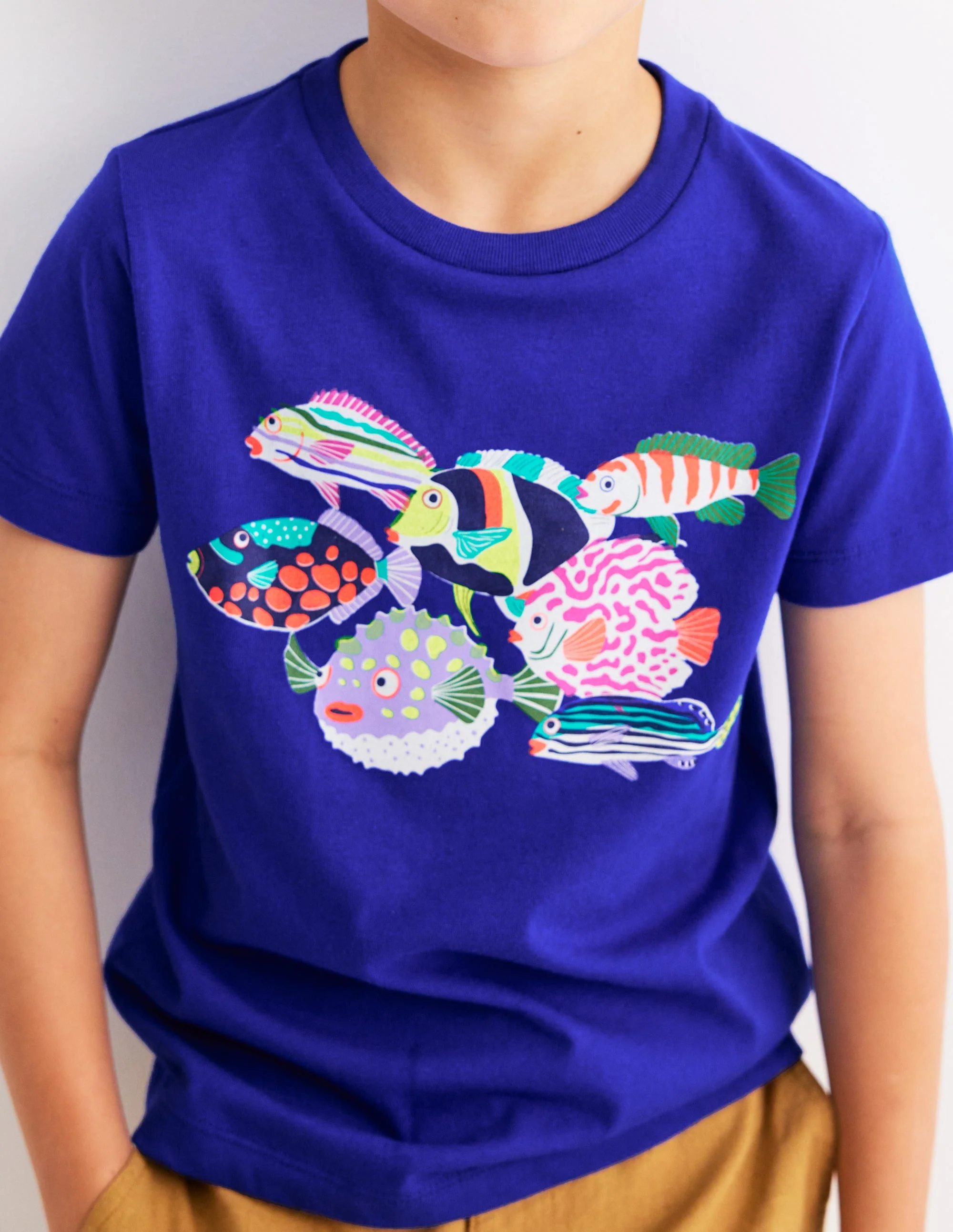 Short Sleeve Riso T-Shirt-Blue Heron Fish - Image 2