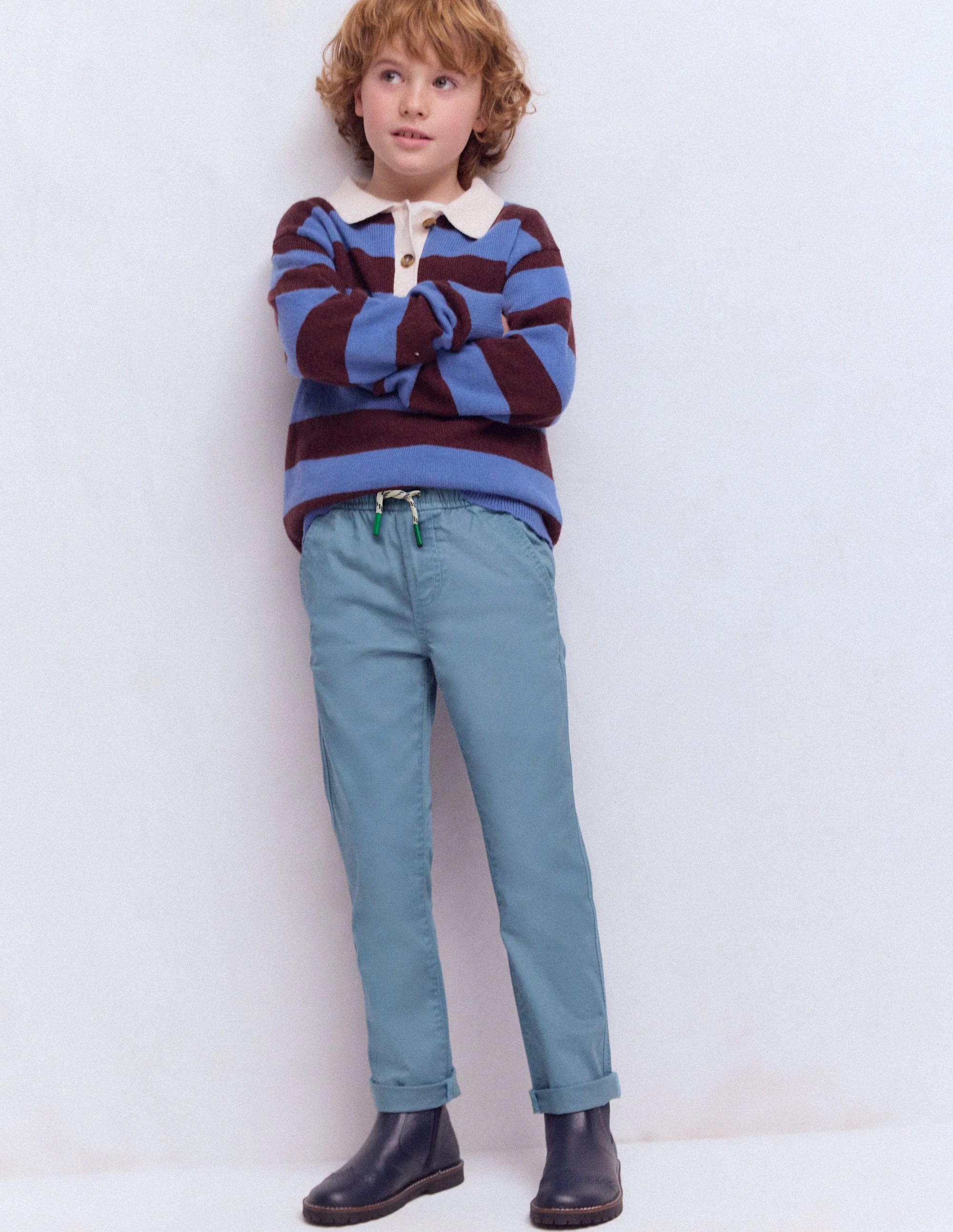 Slim Pull-on Trousers-Bering sea