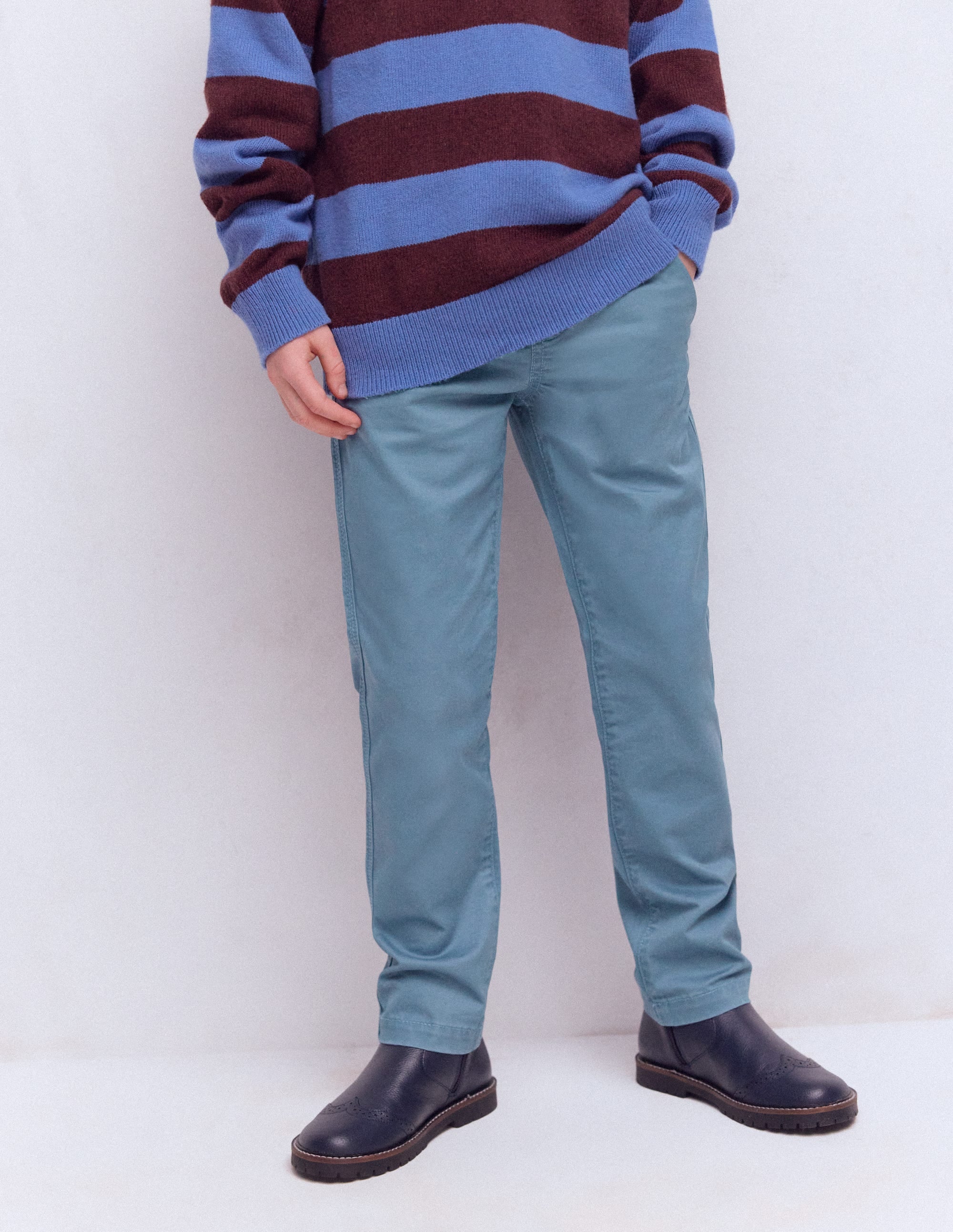 Slim Pull-on Trousers-Bering sea - Image 2