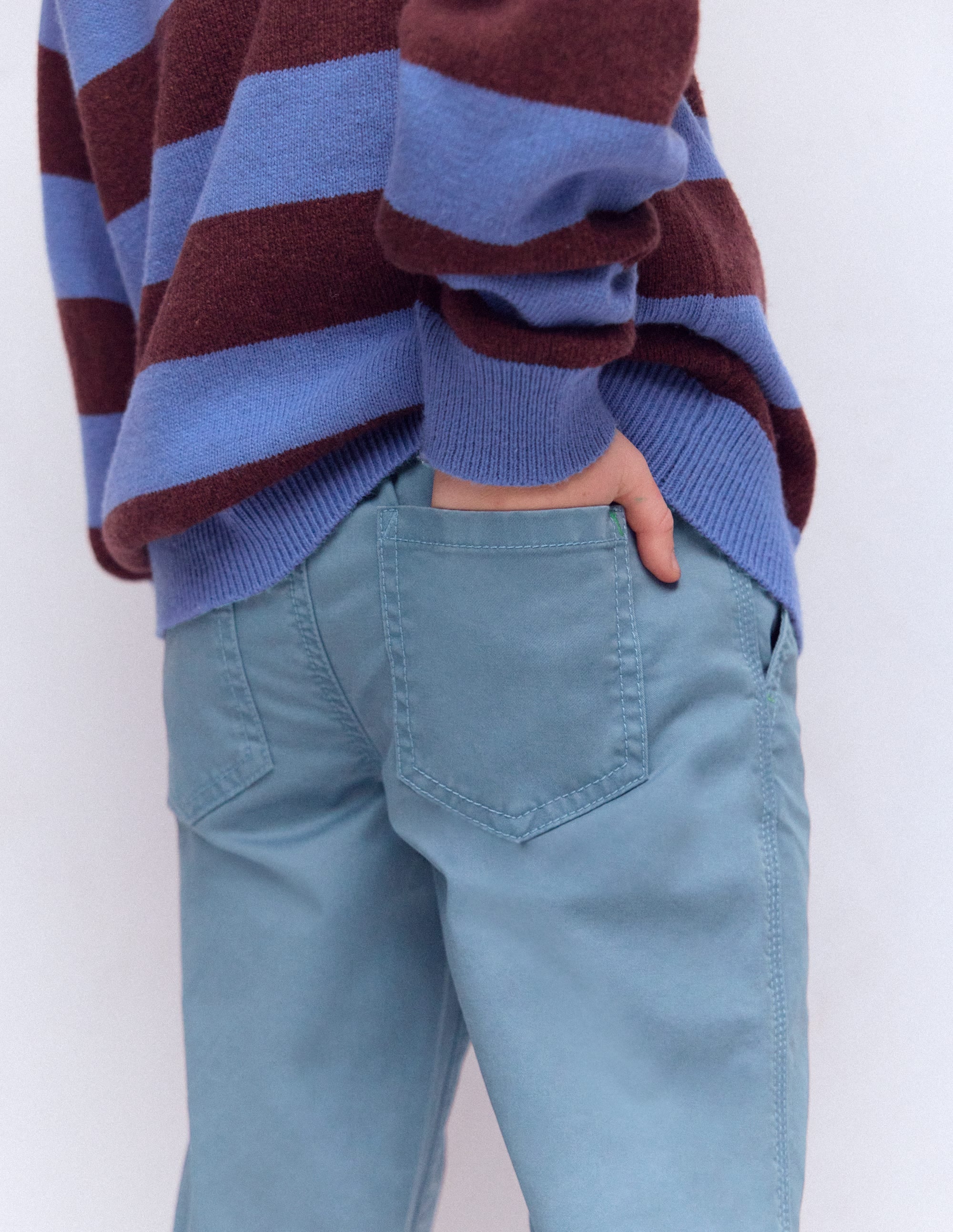 Slim Pull-on Trousers-Bering sea - Image 3