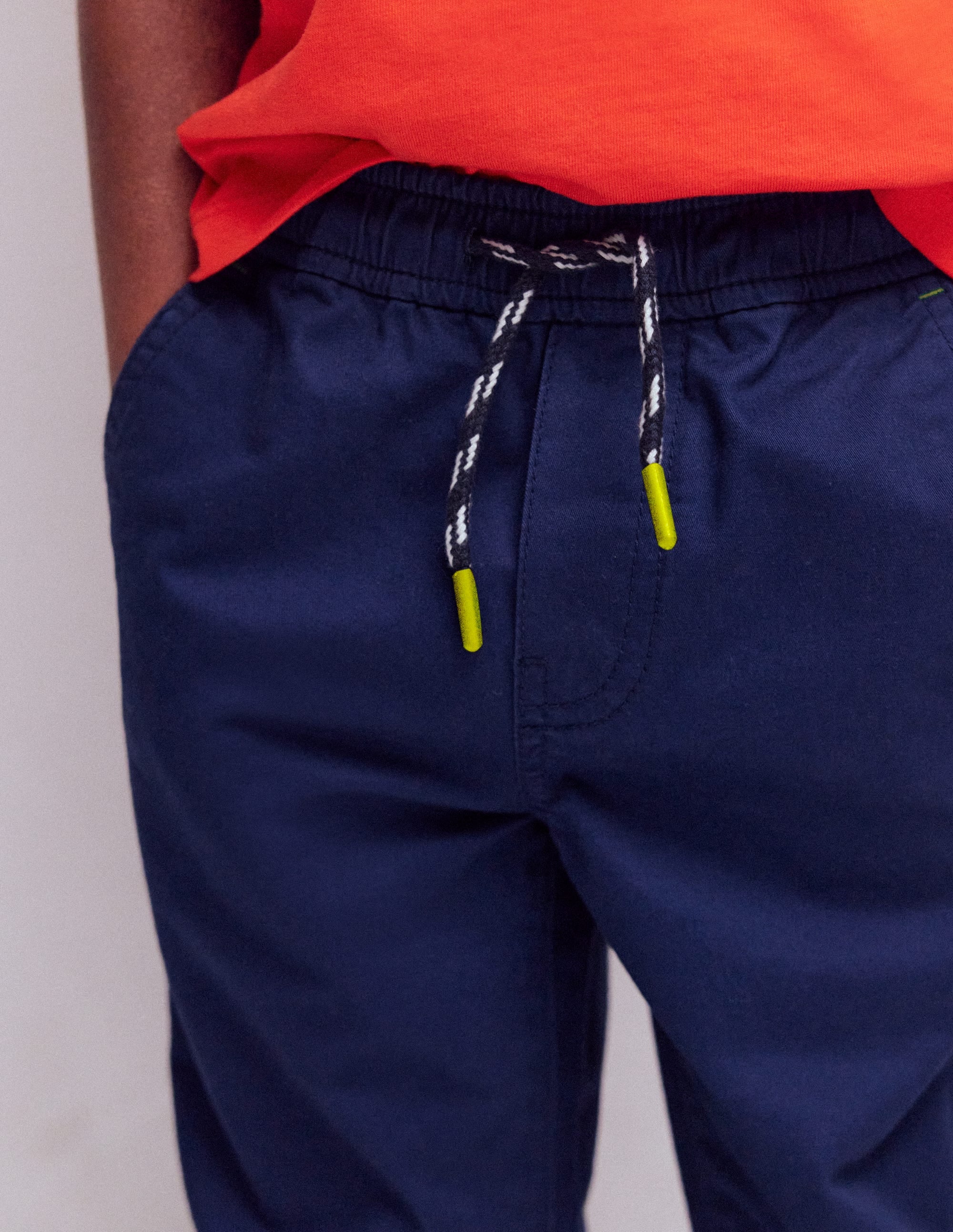 Slim Pull-on Trousers-College Navy - Image 2