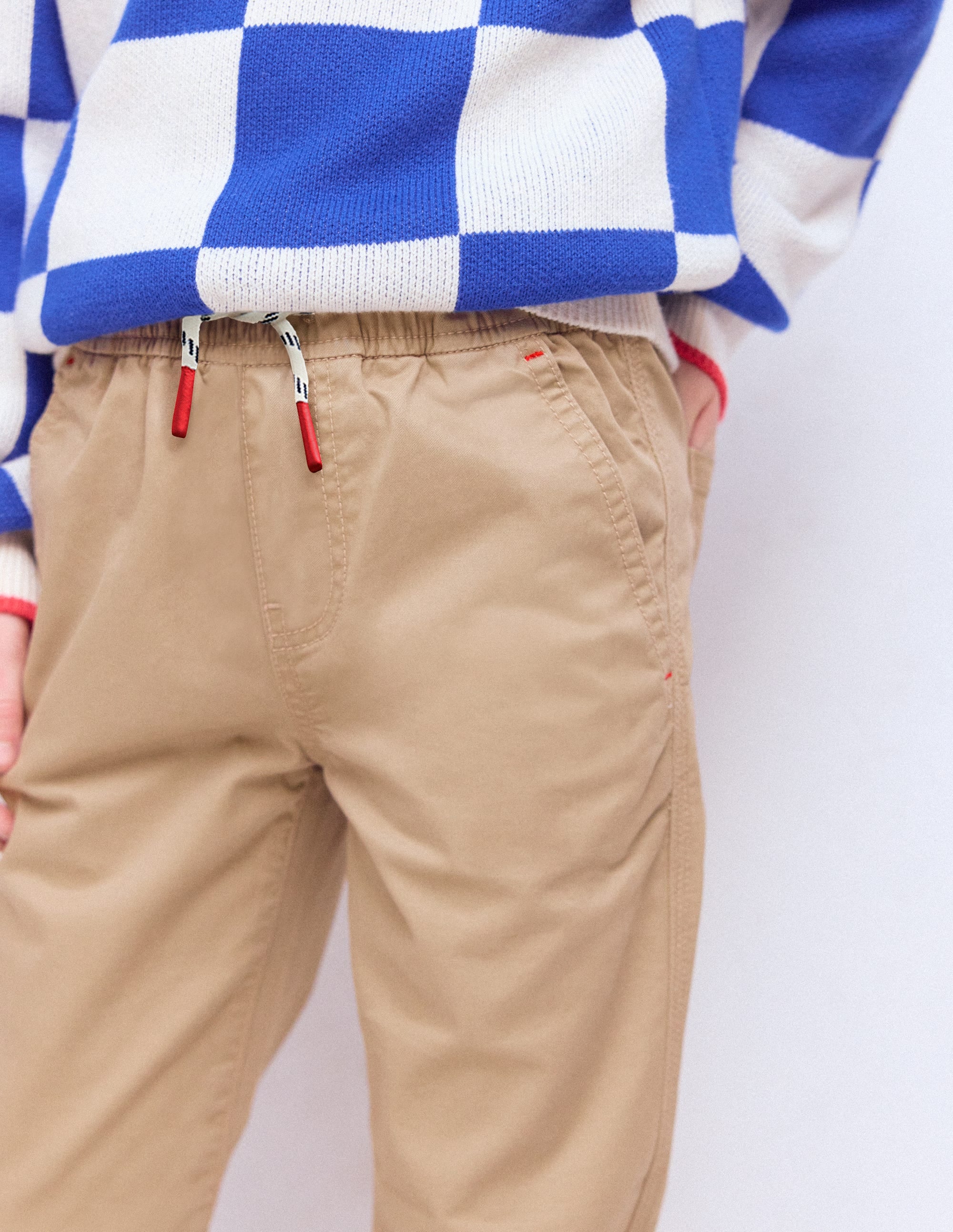Slim Pull-on Trousers-Greige - Image 2