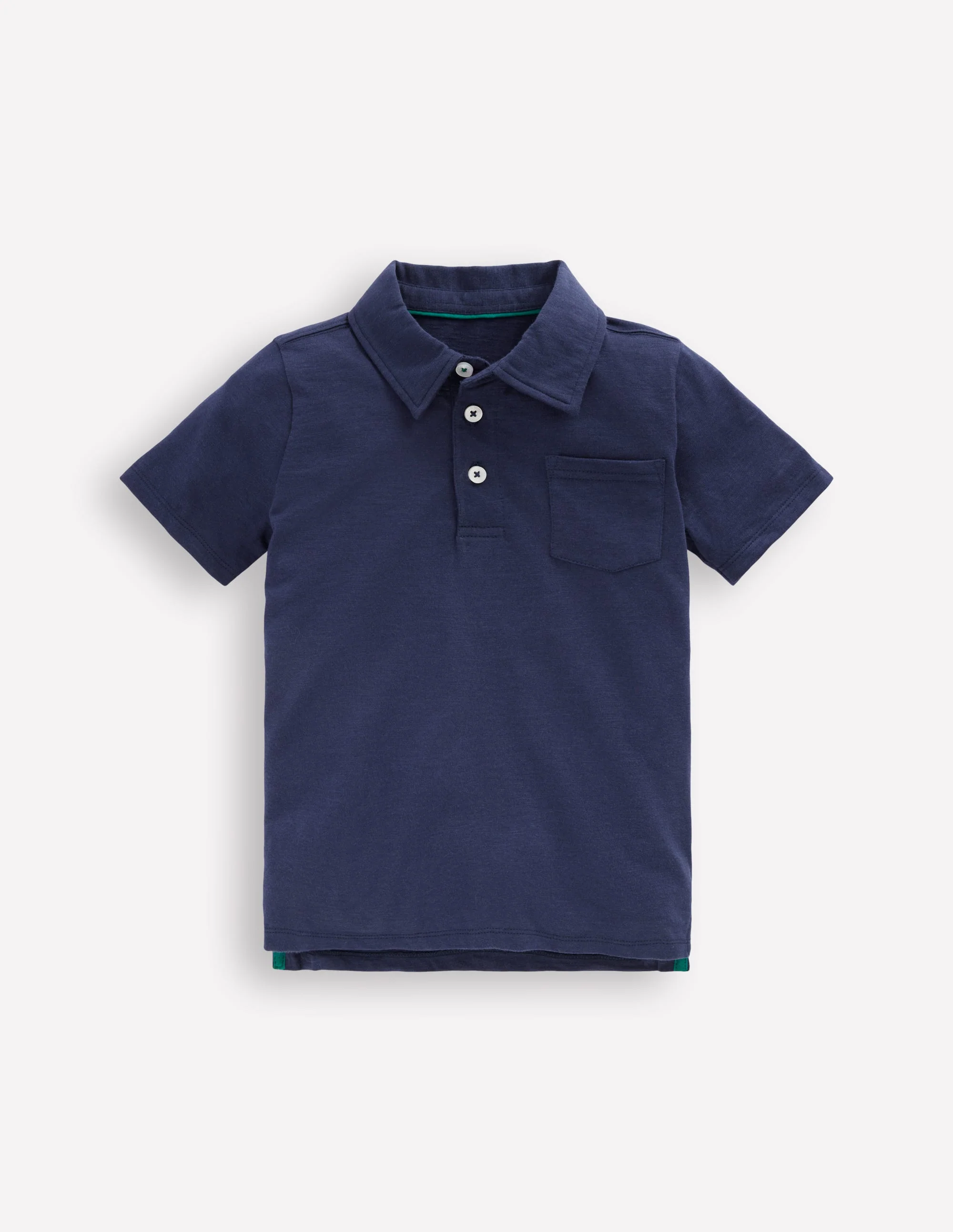 Slub Polo Shirt-Blue Marl - Image 2