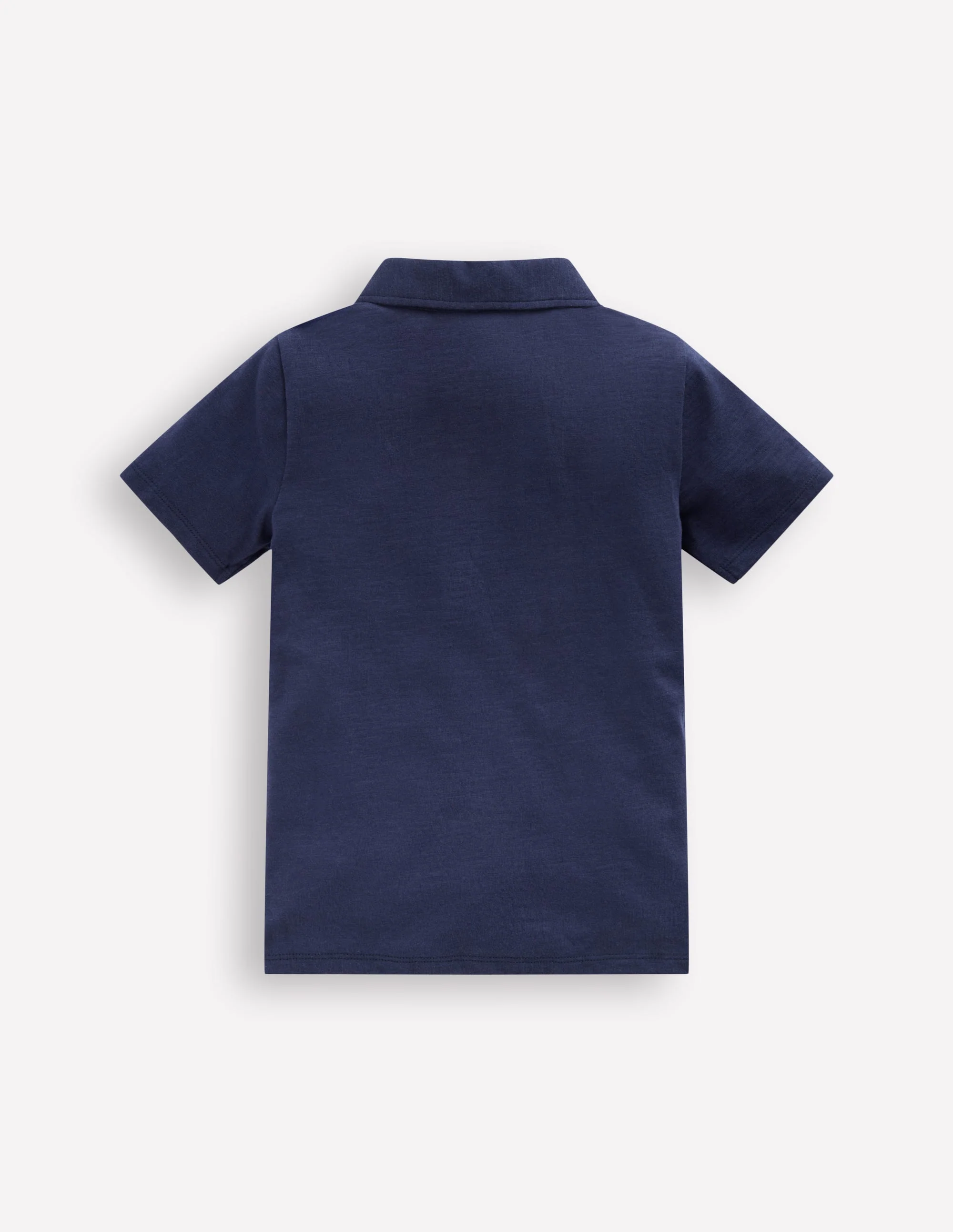 Slub Polo Shirt-Blue Marl - Image 3