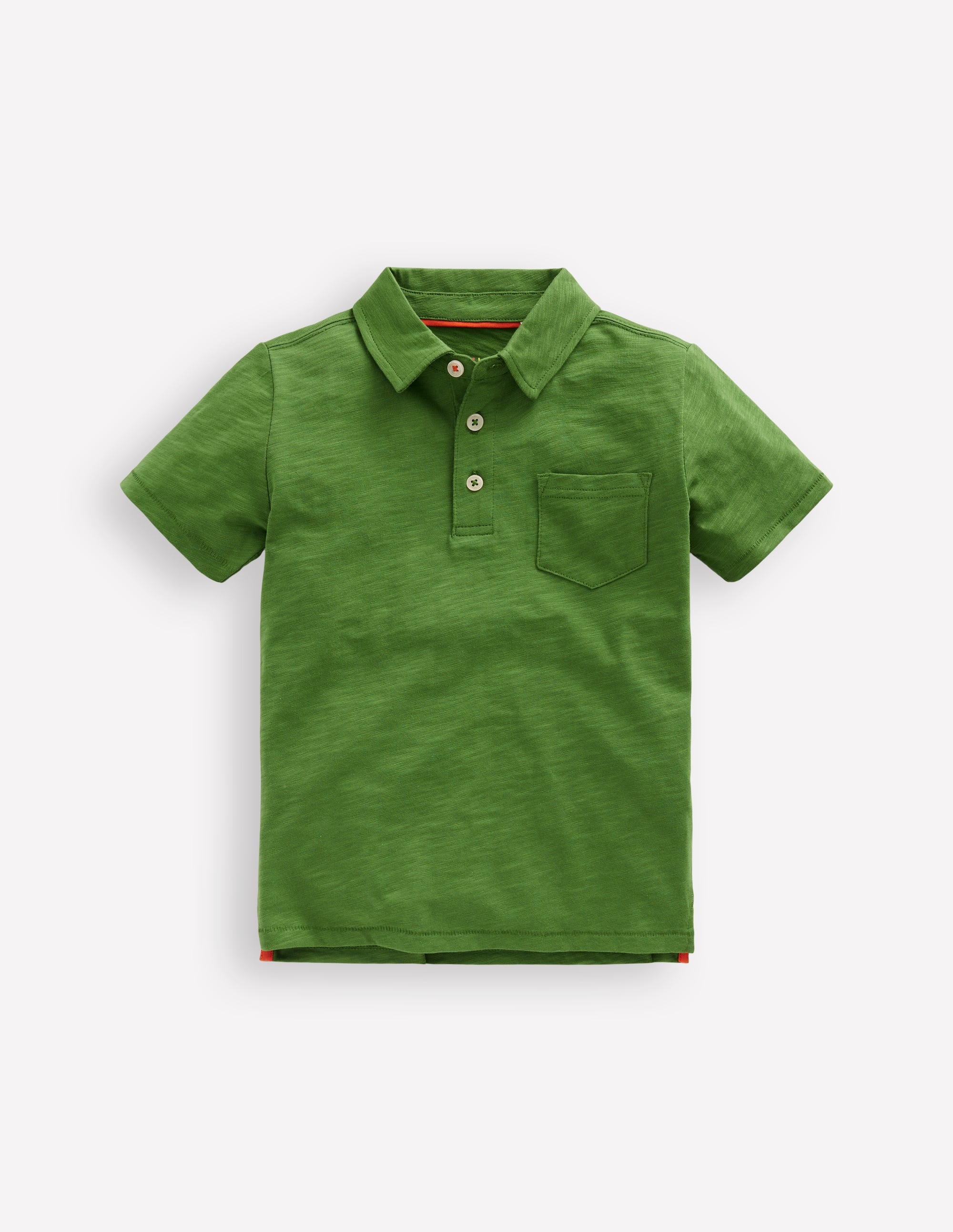Slub Polo Shirt-Broccoli Green