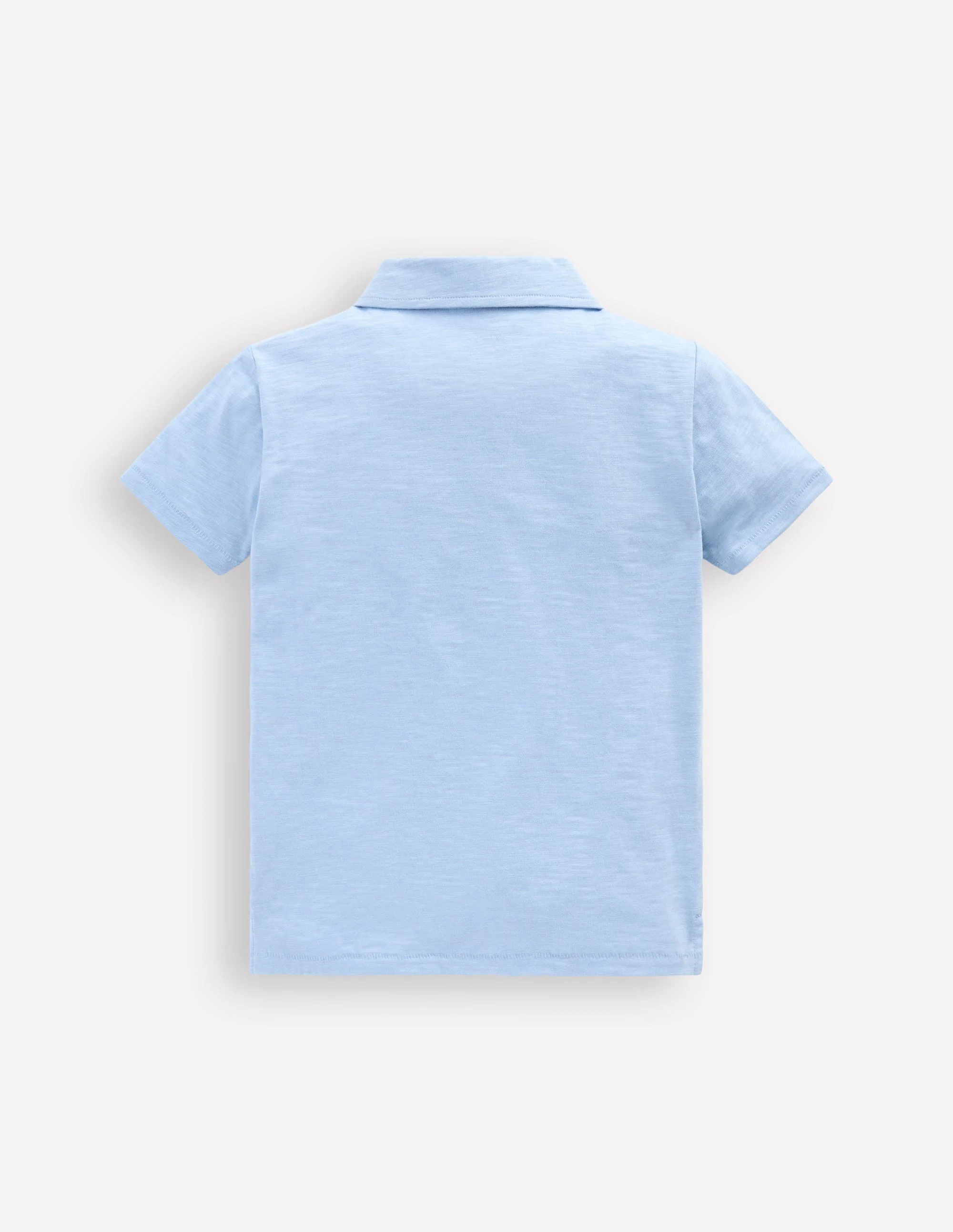 Slub Polo Shirt-Glacier Blue - Image 2