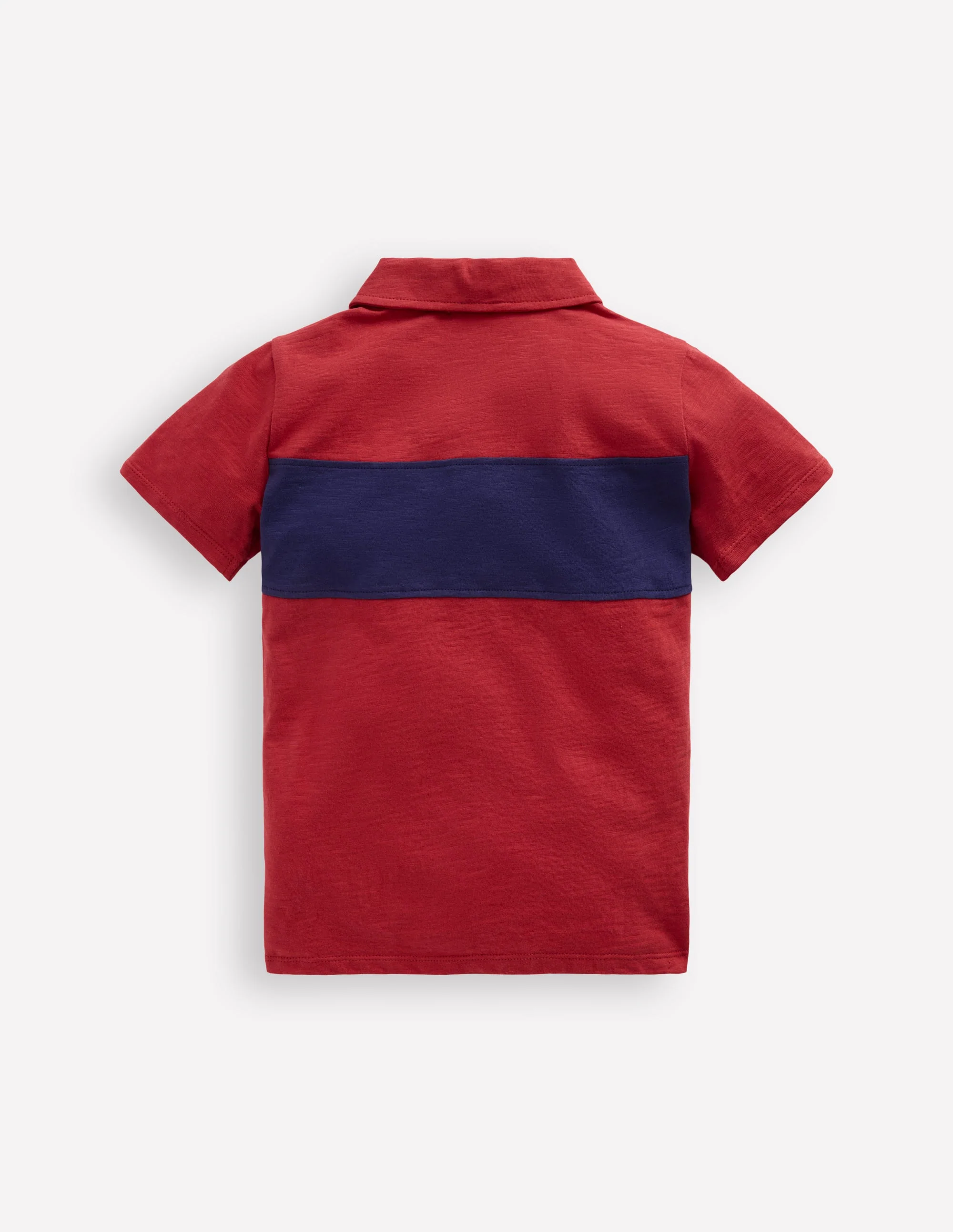 Slub Polo Shirt-Jam Red / College Navy - Image 2