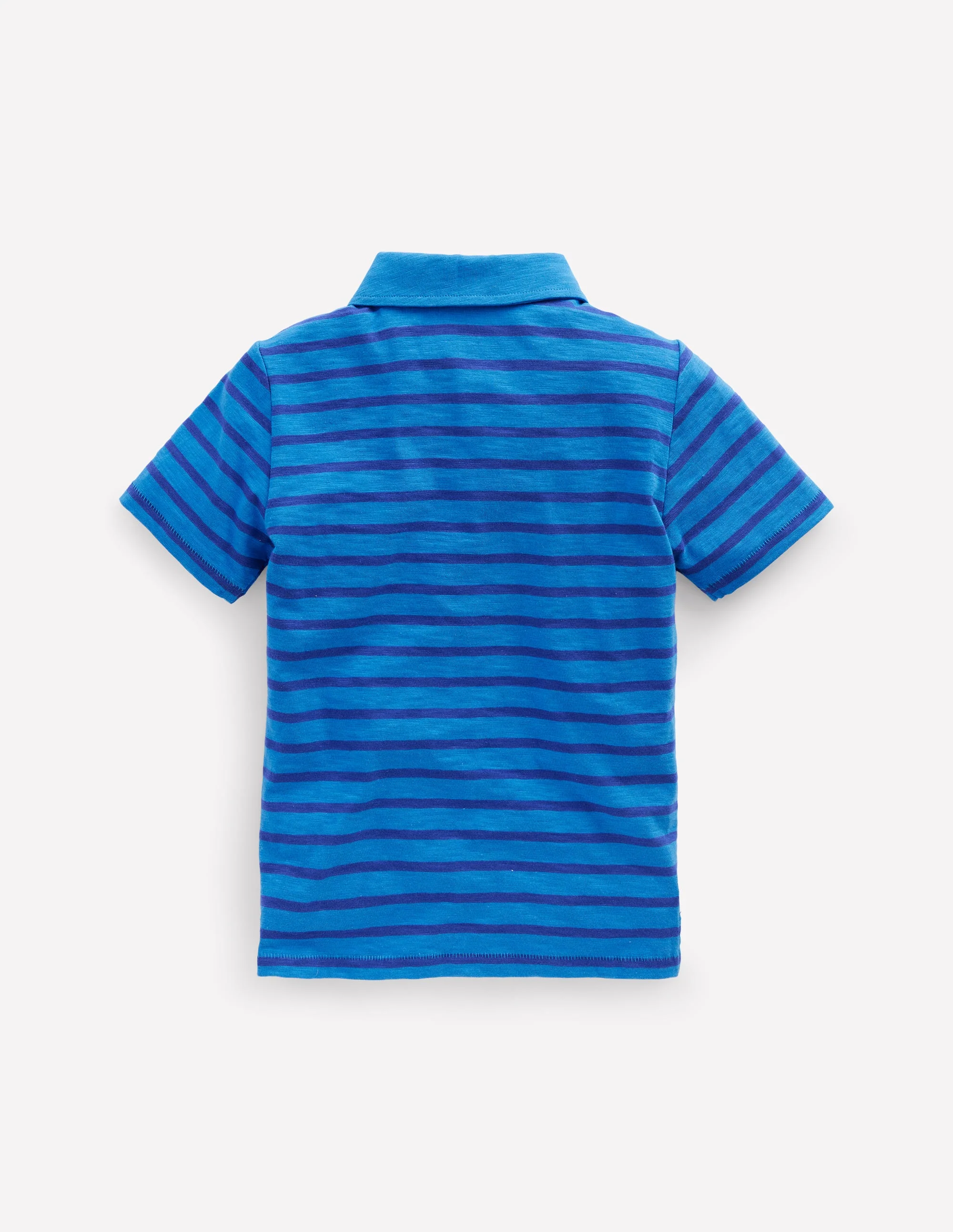 Slub Polo Shirt-Kingfisher Blue/ Sapphire Blue - Image 2