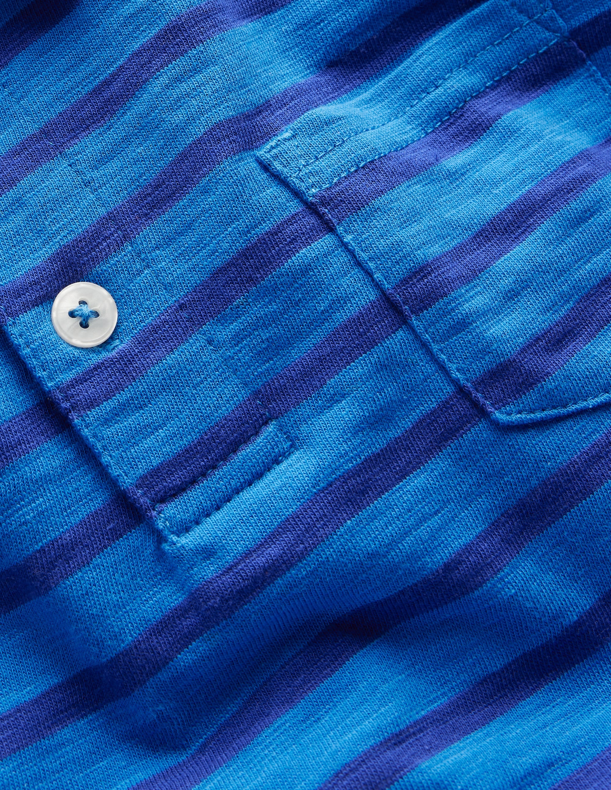 Slub Polo Shirt-Kingfisher Blue/ Sapphire Blue - Image 3