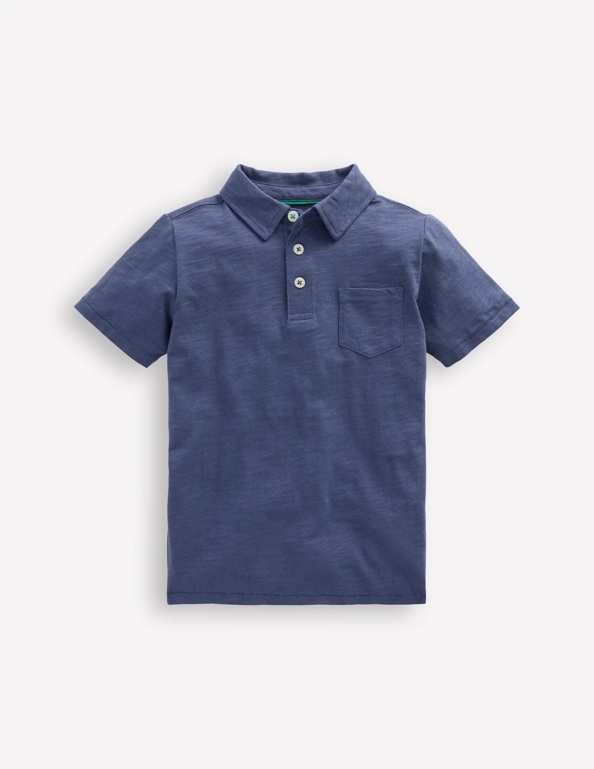 Slub Polo Shirt-Robot Blue