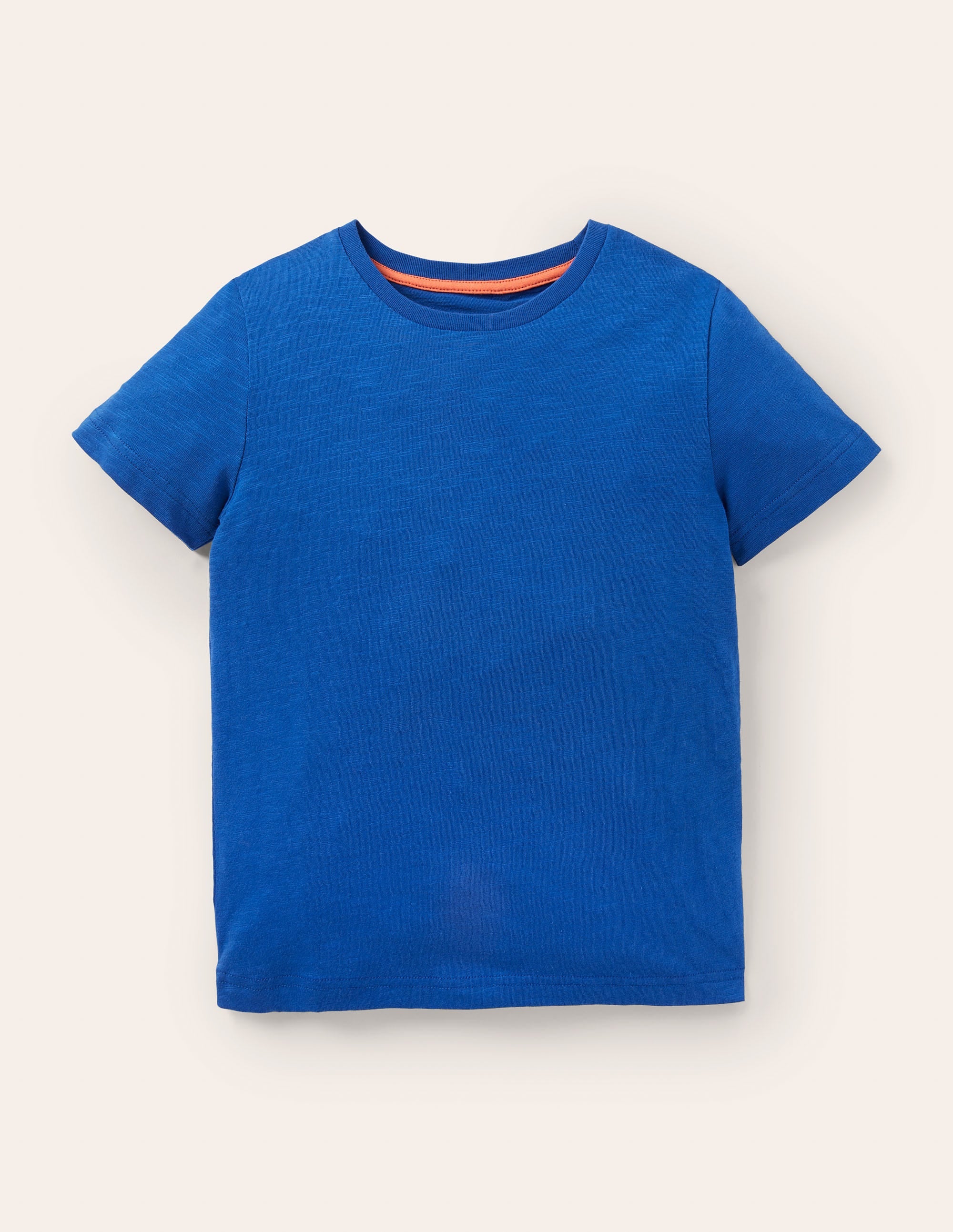 Slub Washed T-shirt-Bold Blue