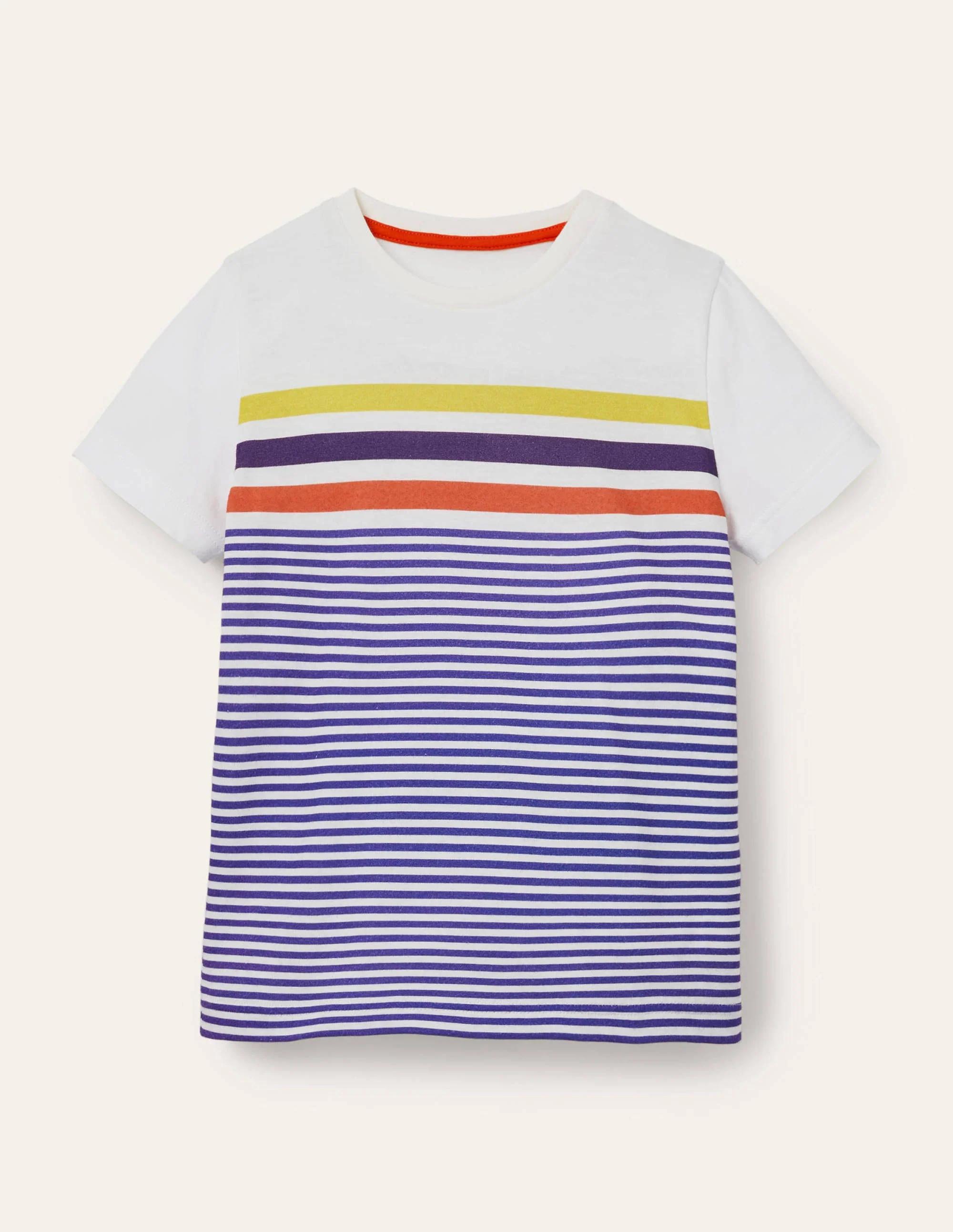 Slub Washed T-shirt-Brilliant Blue/Ivory