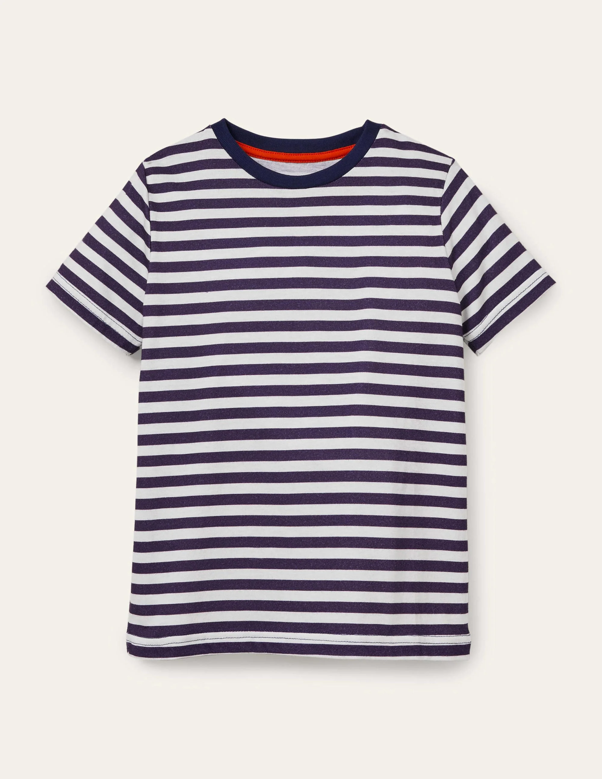 Slub Washed T-shirt-College Navy/Ivory