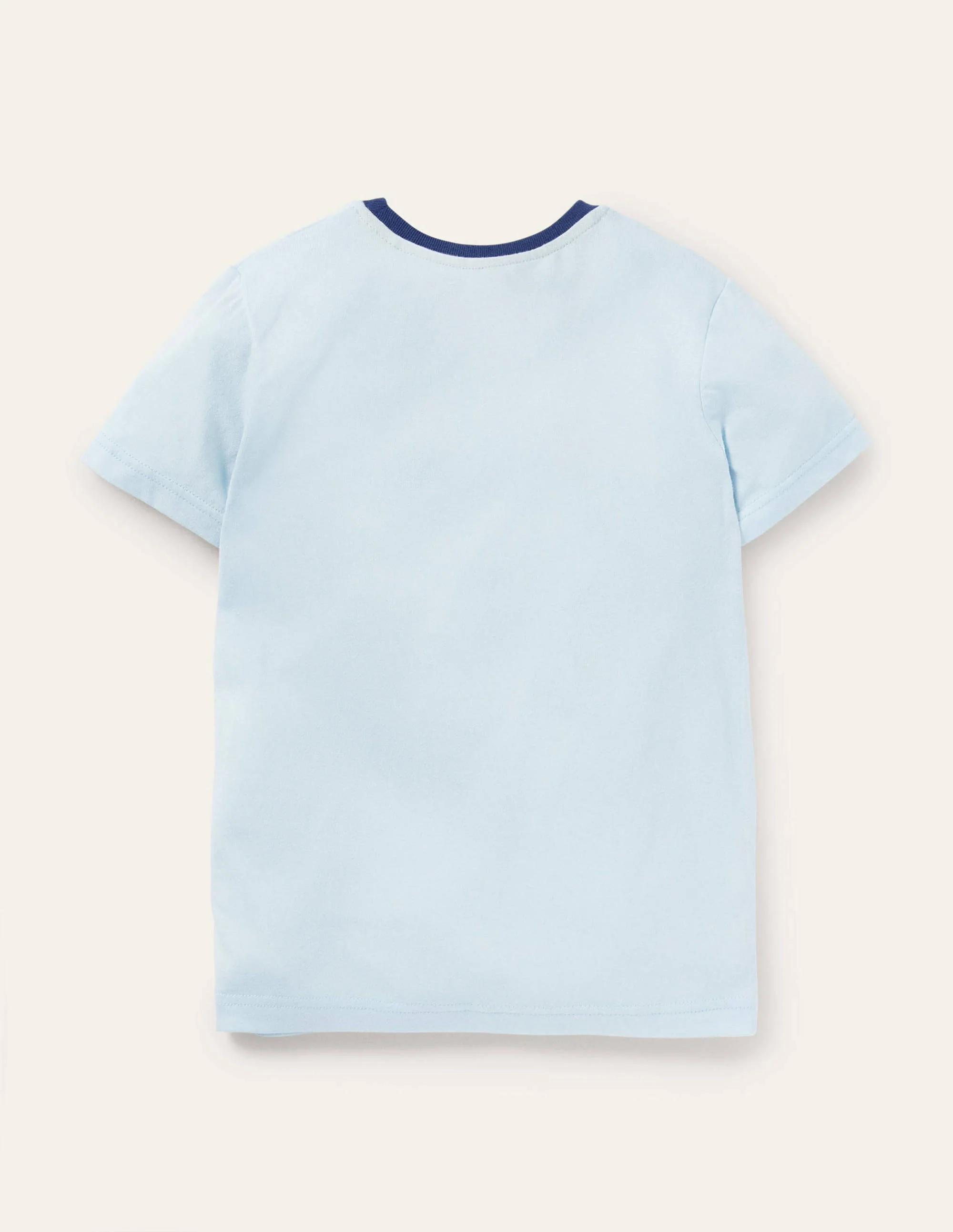 Slub Washed T-shirt-Frost/Rainbow Chest Stripe - Image 2