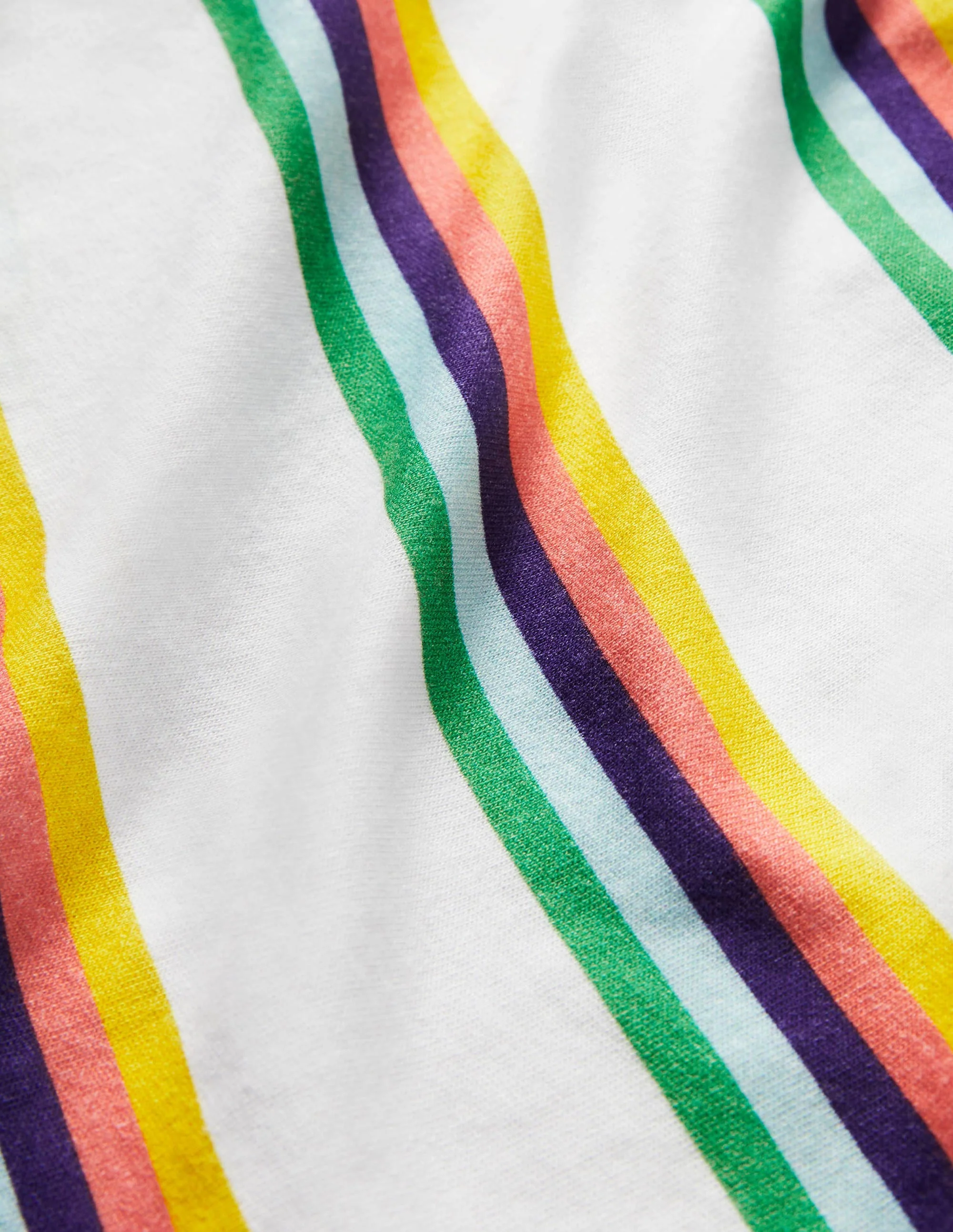 Slub Washed T-shirt-Ivory/Rainbow - Image 3