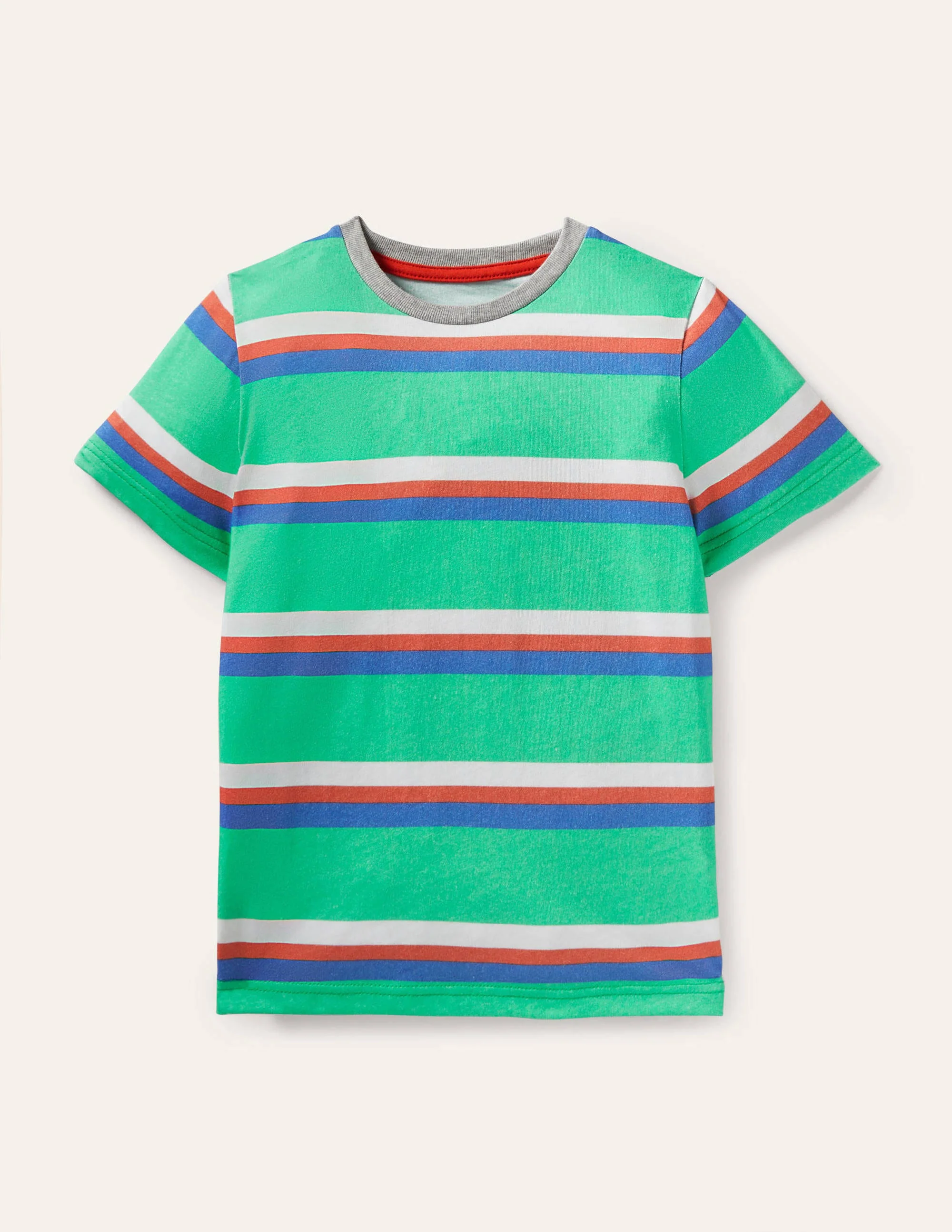 Slub Washed T-shirt-Tropical Green/Bluebell Blue