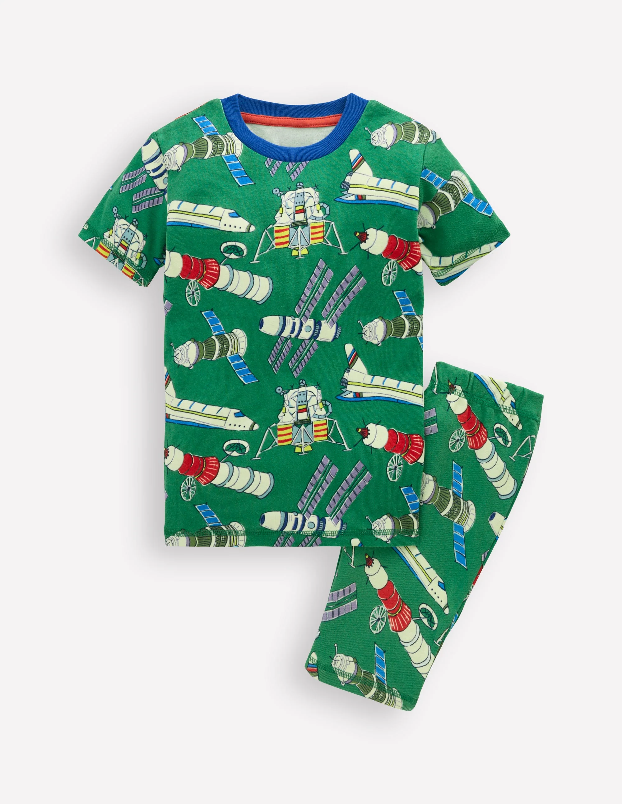Snug Short John Glow Pyjamas-Green Satellites