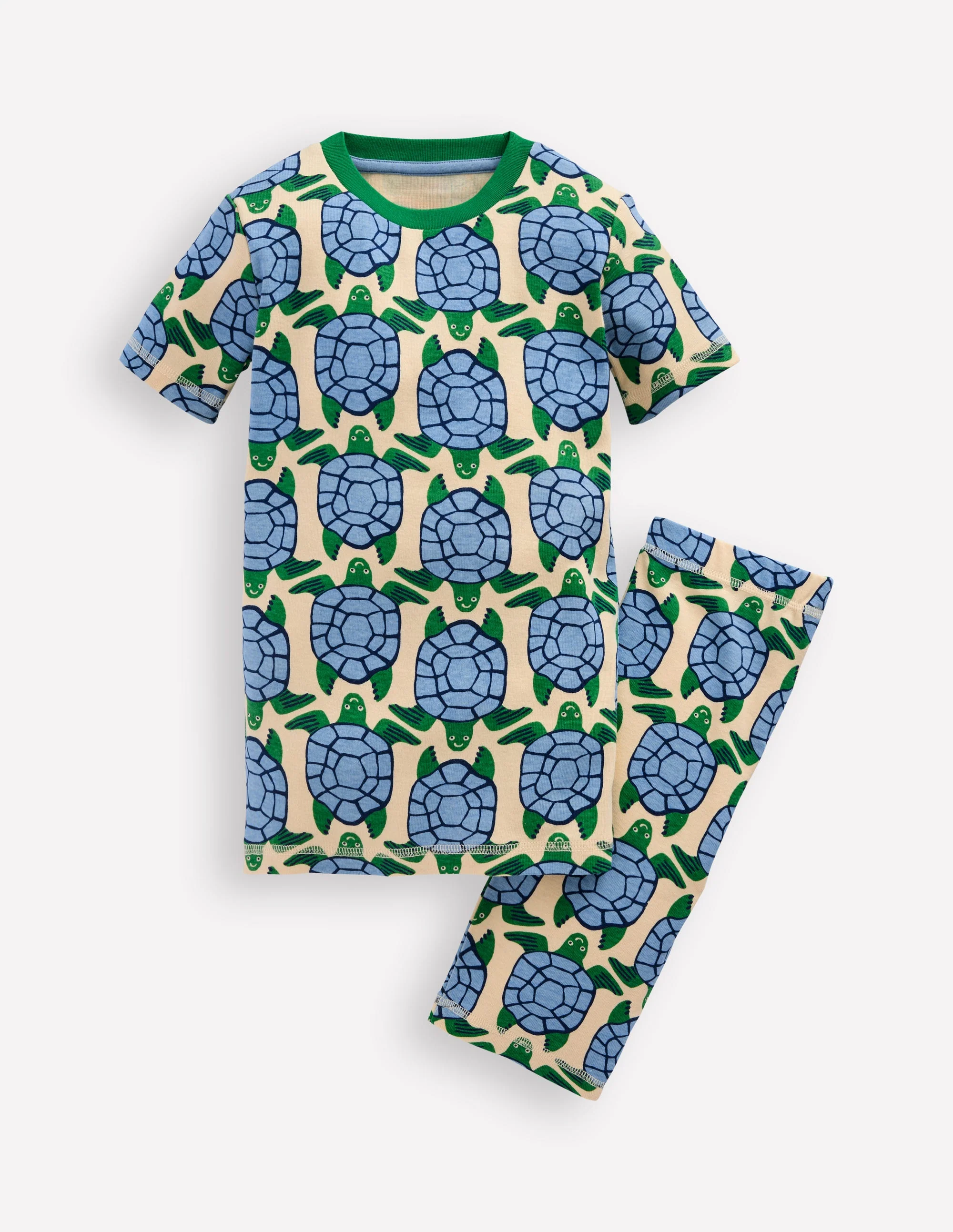 Snug Short John Pyjamas-Parchment Turtles