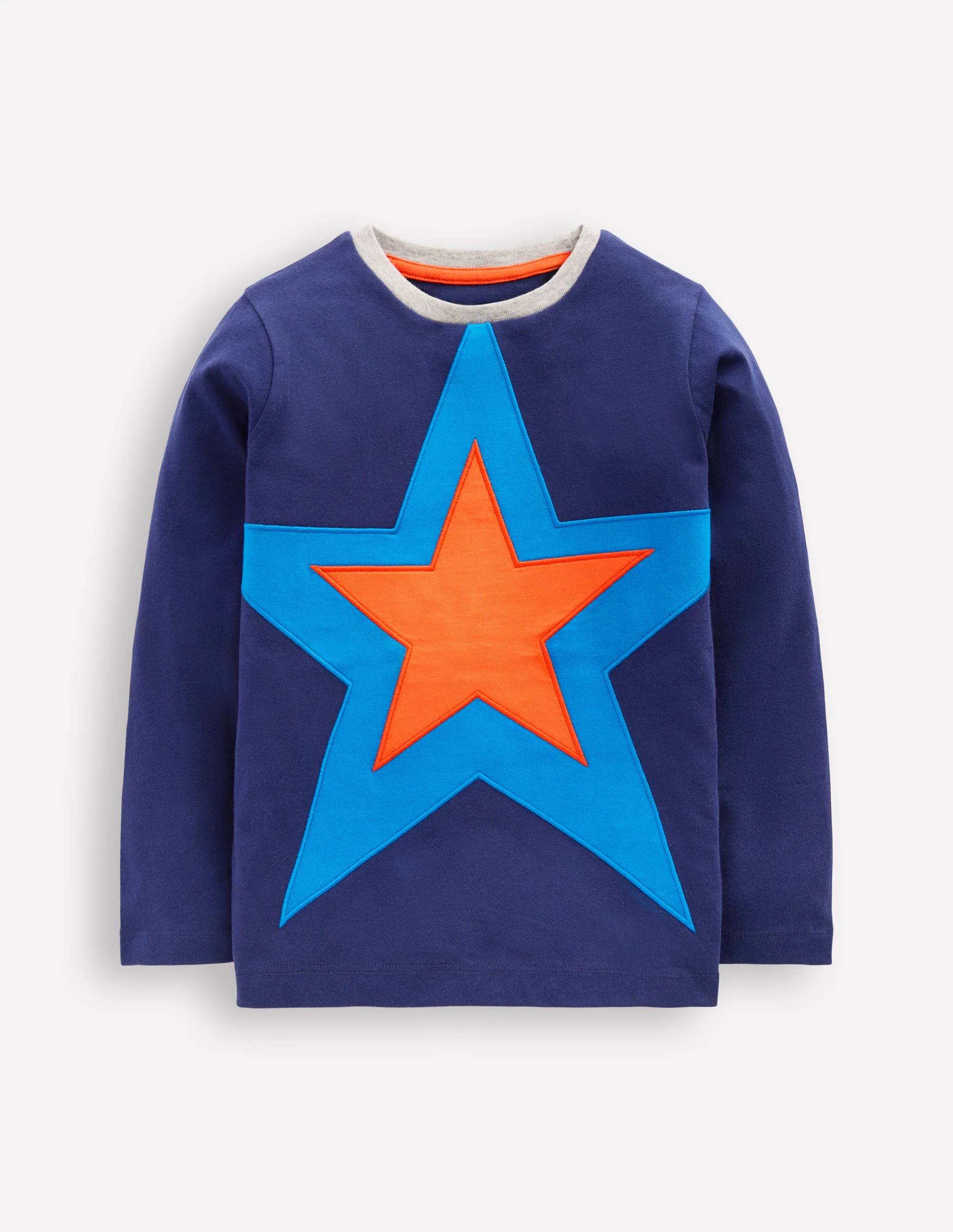 Star Appliqué T-shirt-College Navy Star