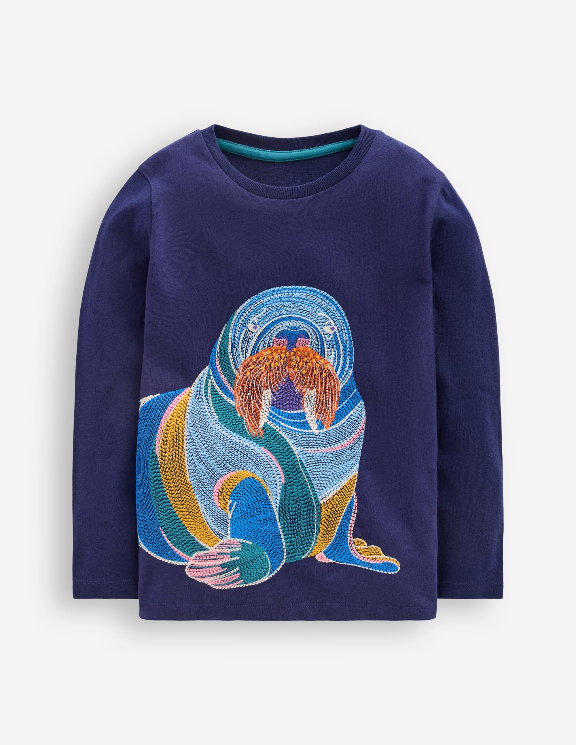 Superstitch Long Sleeve Top-Medieval Blue Walrus