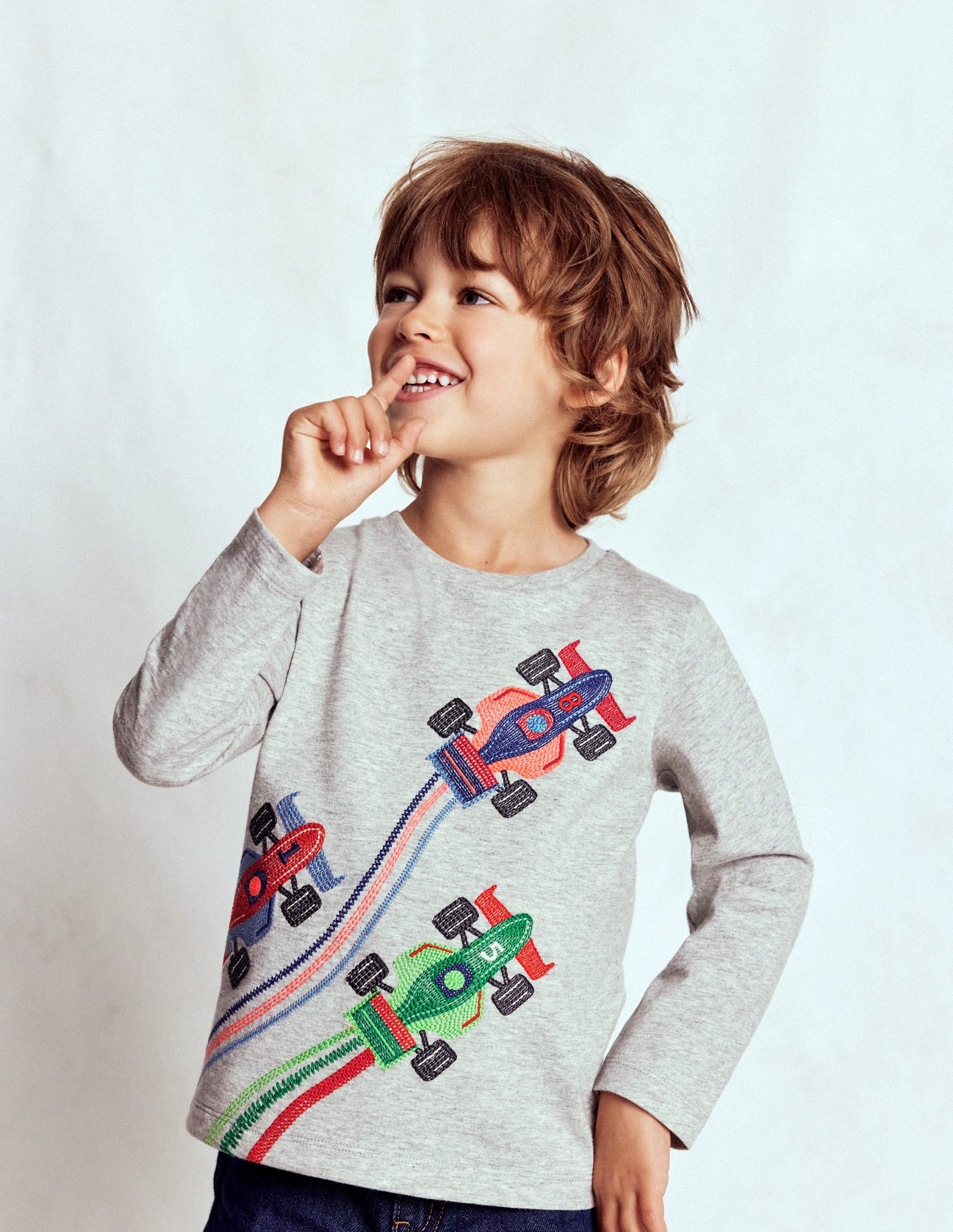 Superstitch Long Sleeve Top-Racing Cars
