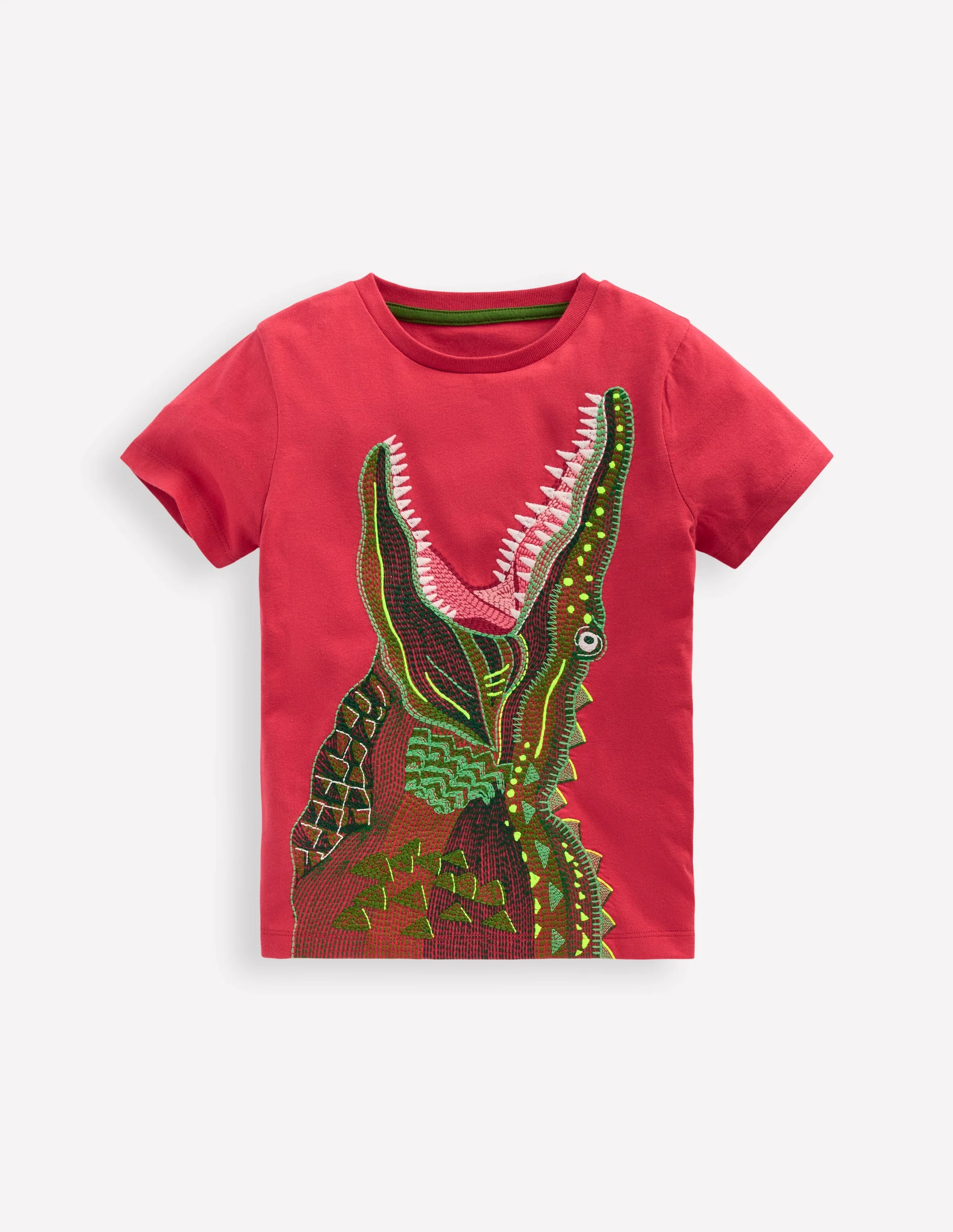 Superstitch T-Shirt-Chrysanthemum Red Croc