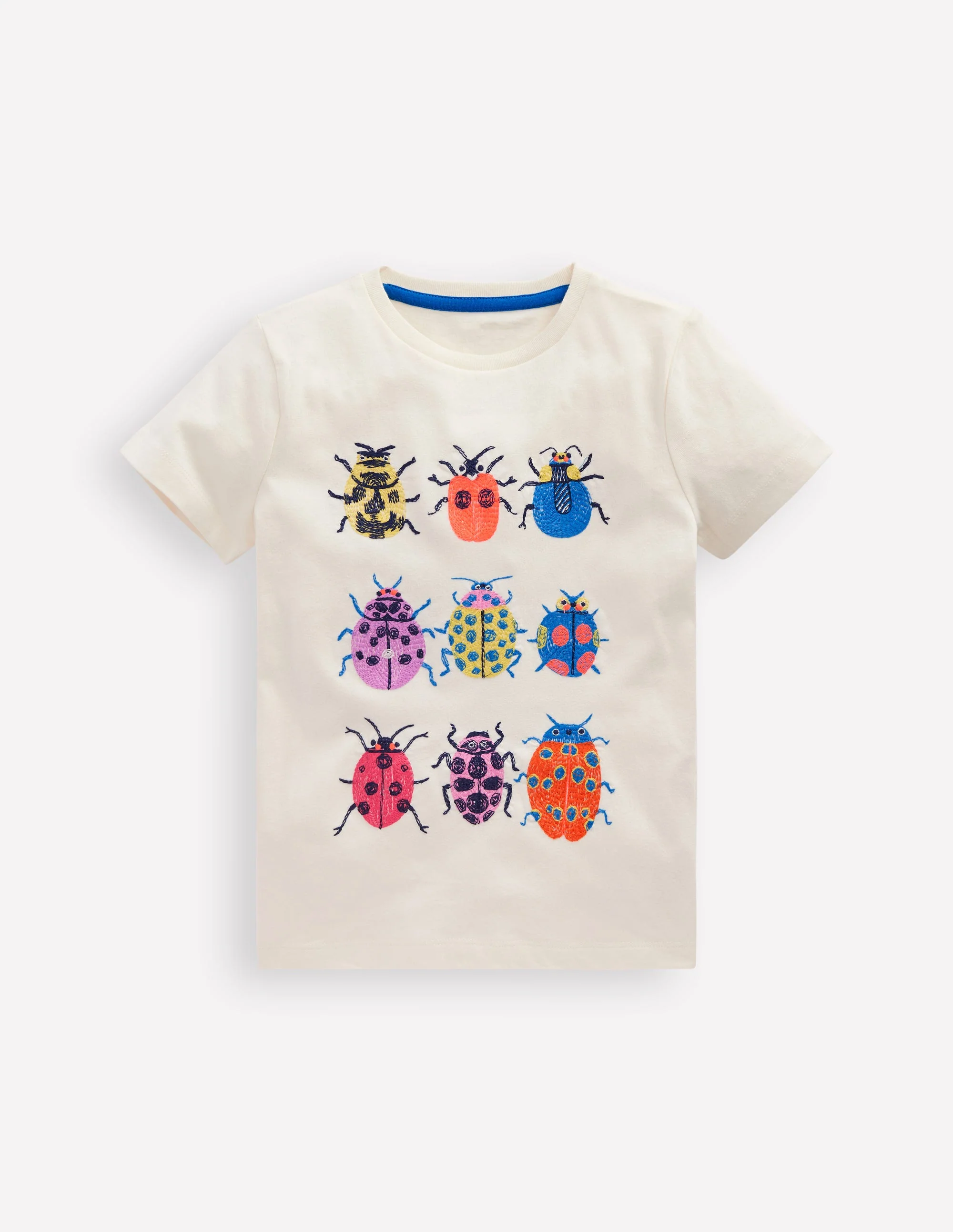 Superstitch T-Shirt-Soft Ivory Ladybirds
