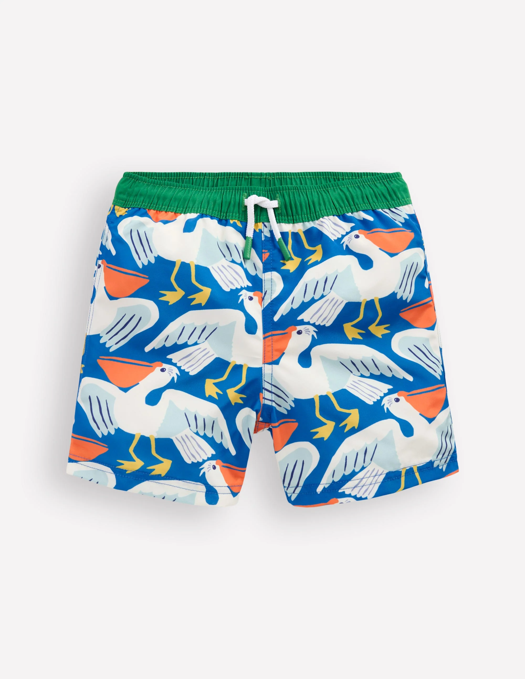 Swim Shorts-Kingfisher Blue Pelicans
