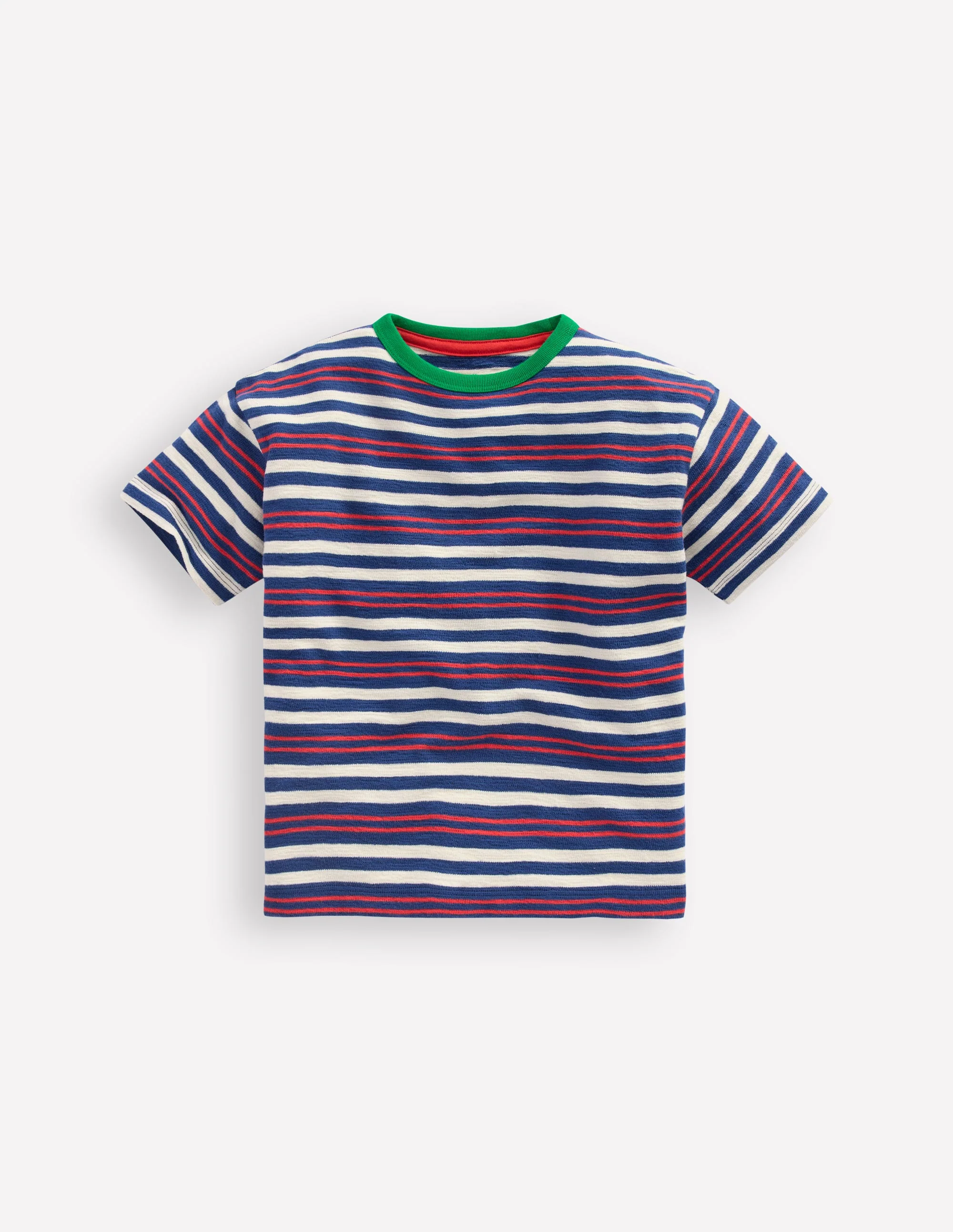 Textured Striped T-shirt-Blue Stripe
