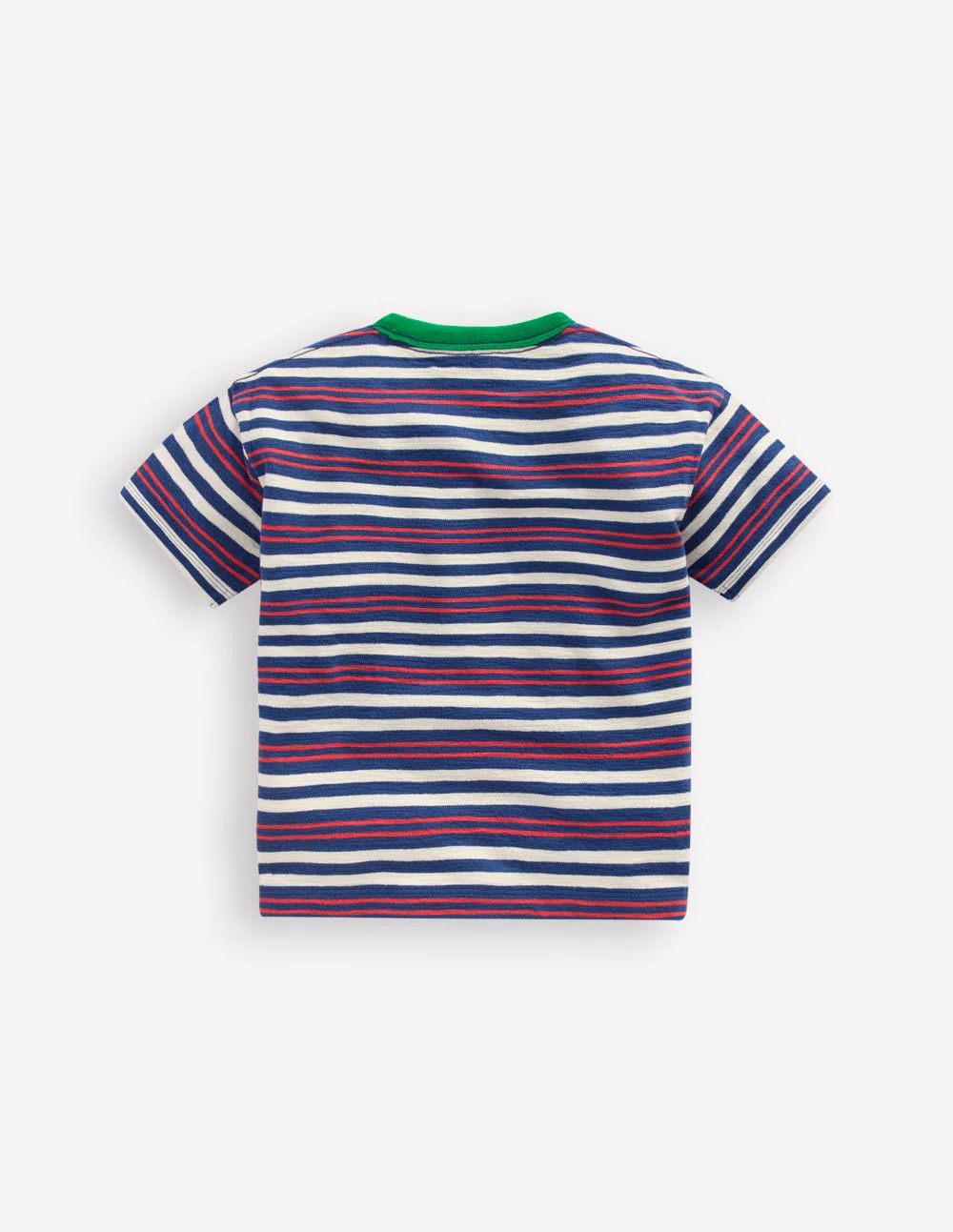 Textured Striped T-shirt-Blue Stripe - Image 2