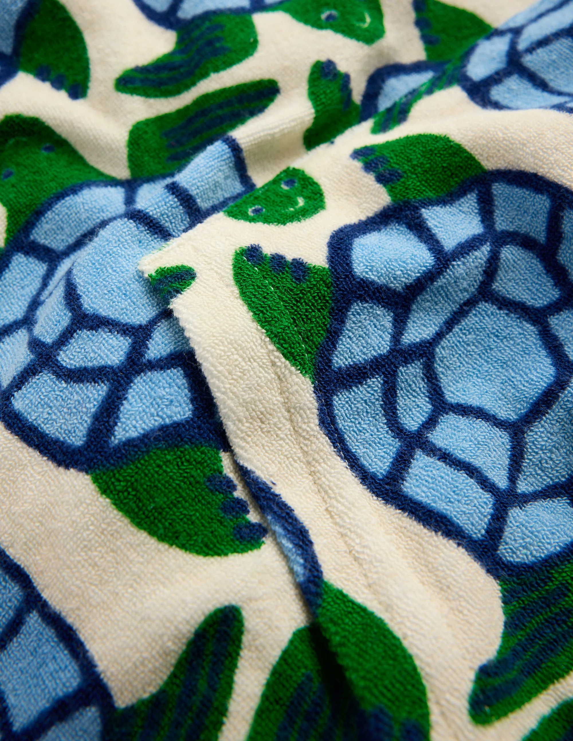 Towelling Pop-over Hoodie-Parchment Turtles Geo - Image 3