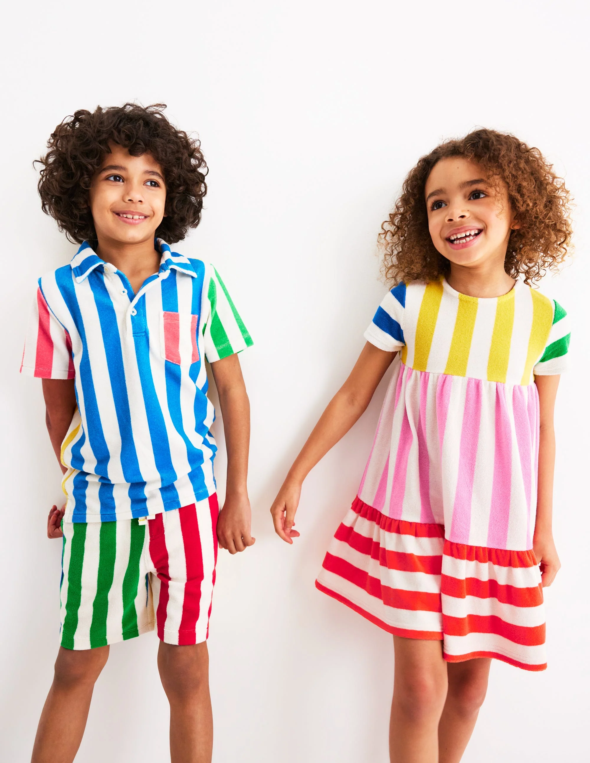Towelling Shorts-Fiesta and Directoire Stripe - Image 4